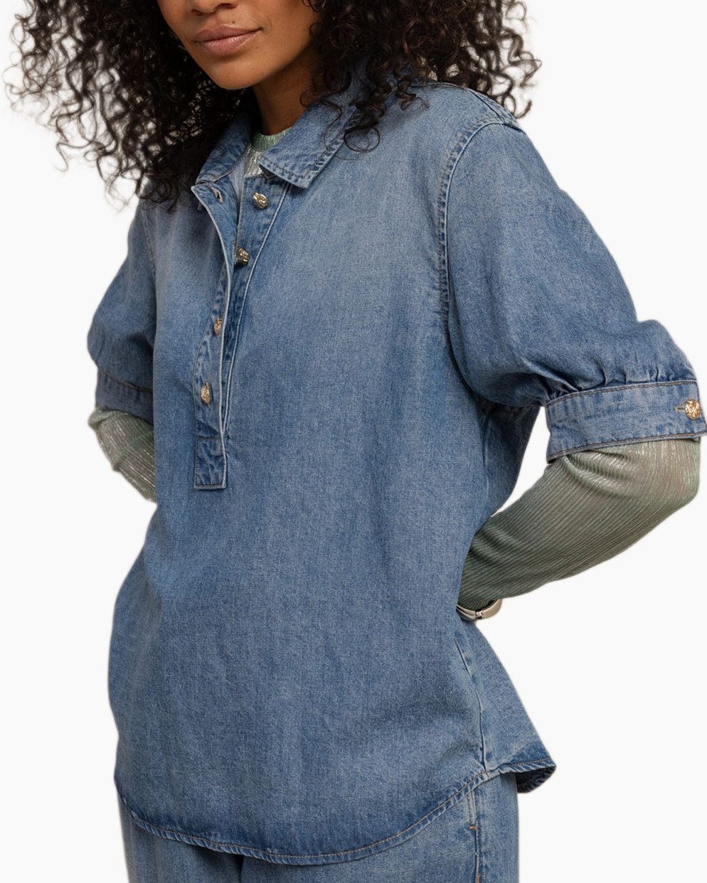 Broeken, Jeans, Blouse, Lange mouwen, Mouw