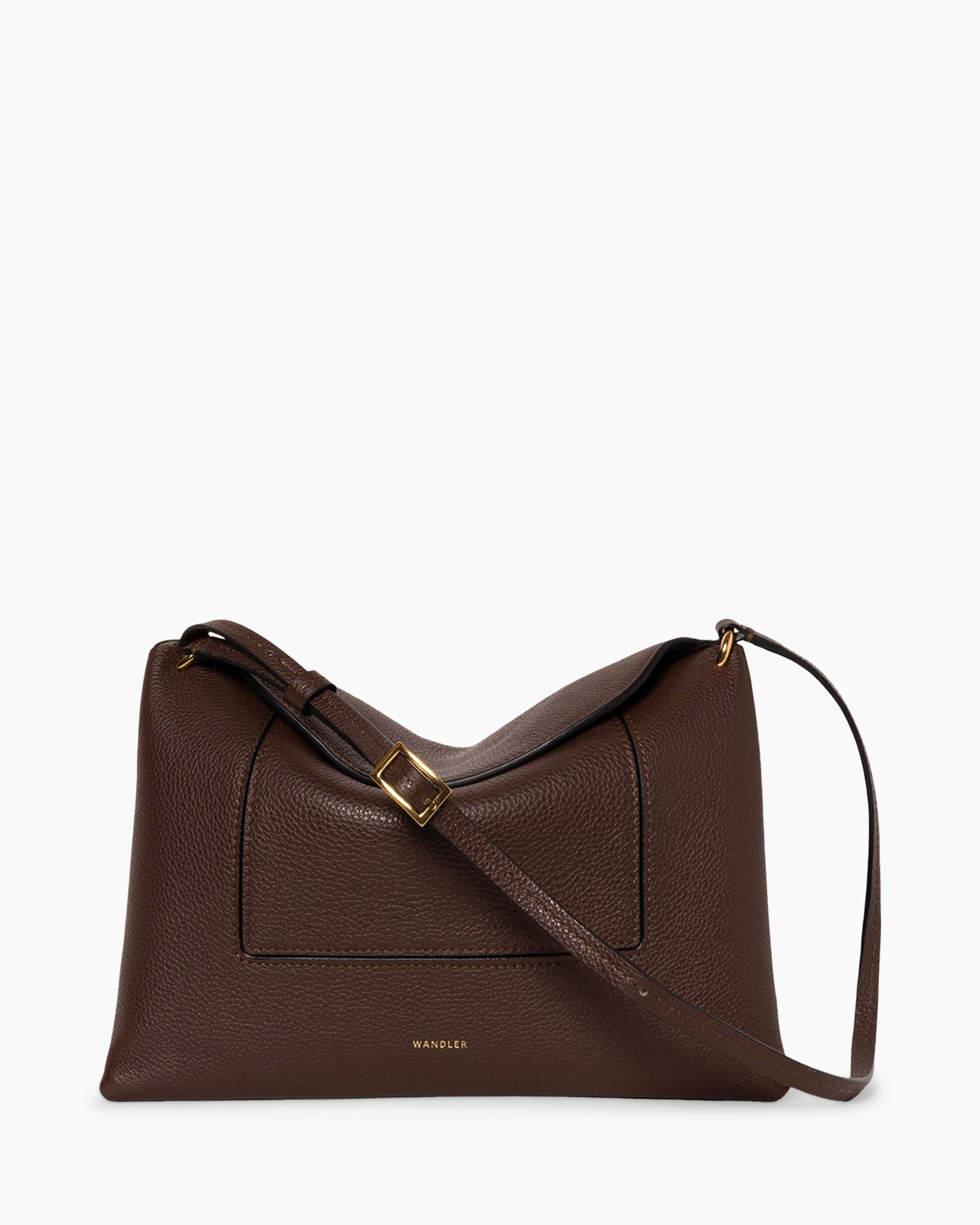 brown bag, shoulder bag, pebbled leather, crossbody, gold hardware