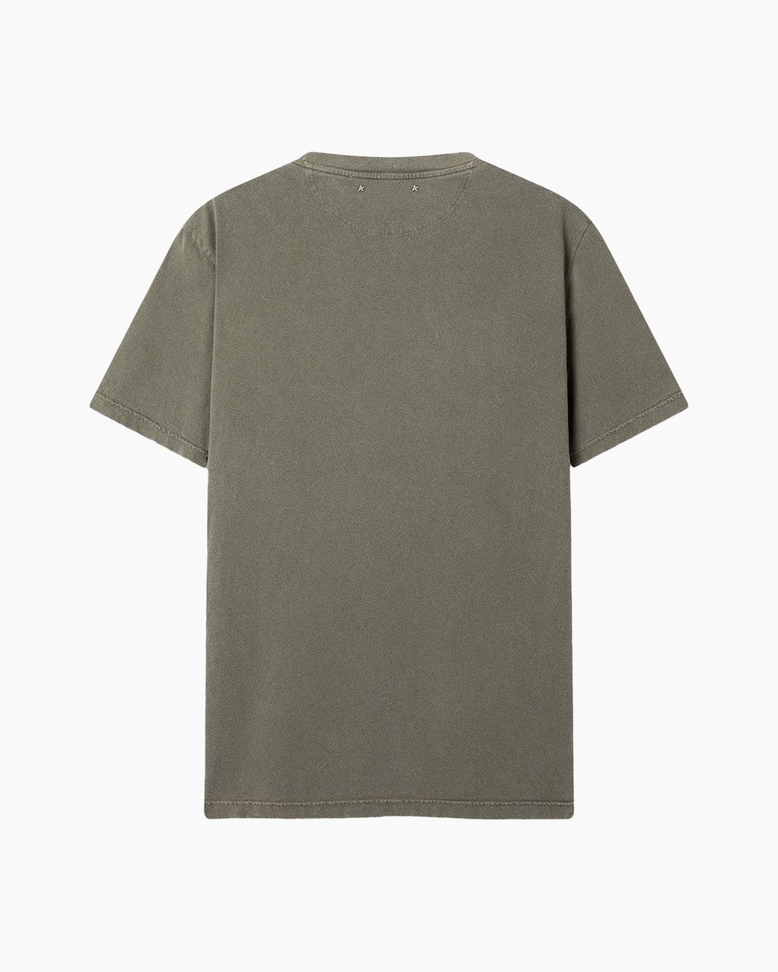 t-shirt, korte mouwen, olijf, katoen, effen