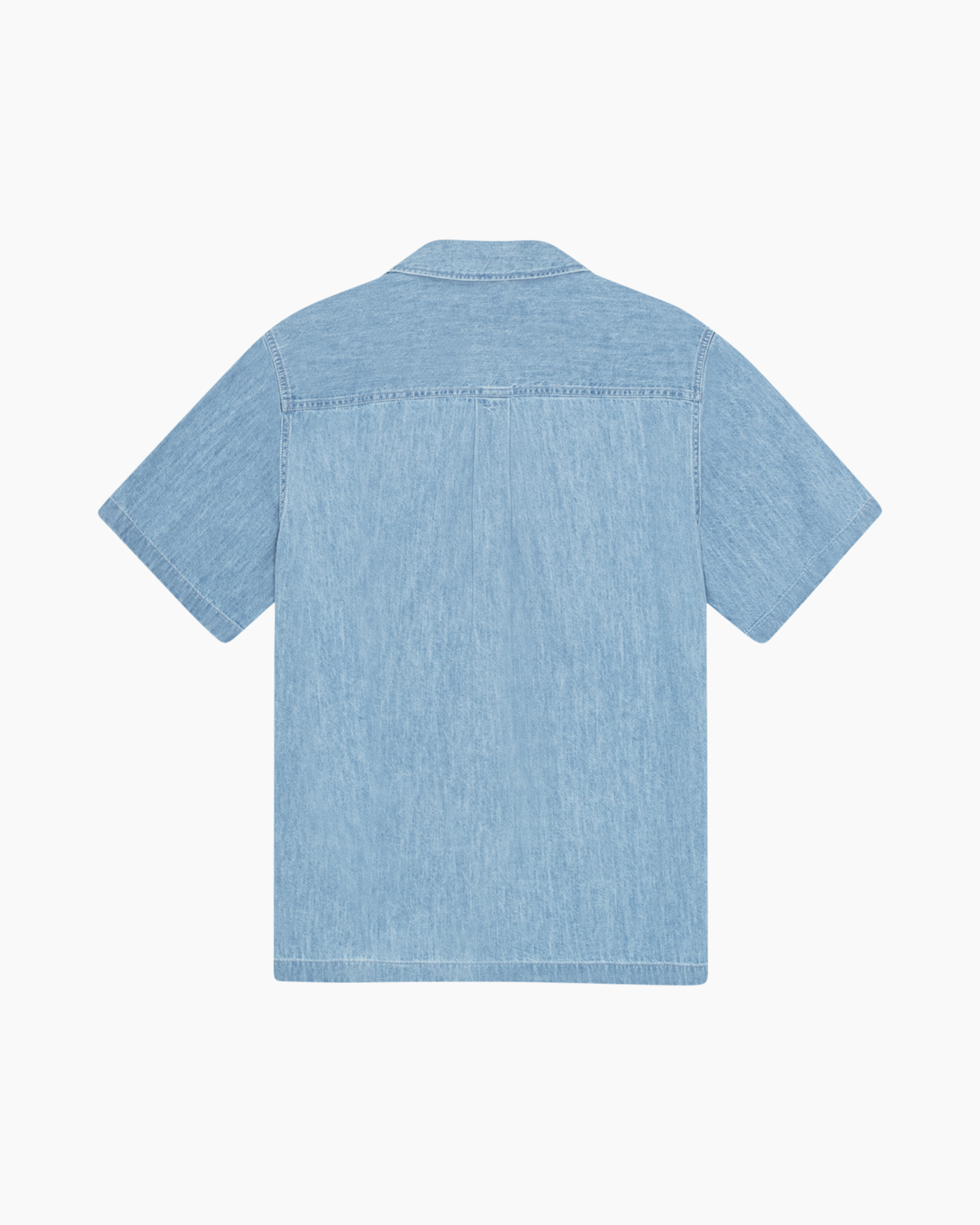 denim, hemd, korte mouwen, lichtblauw, knopen
