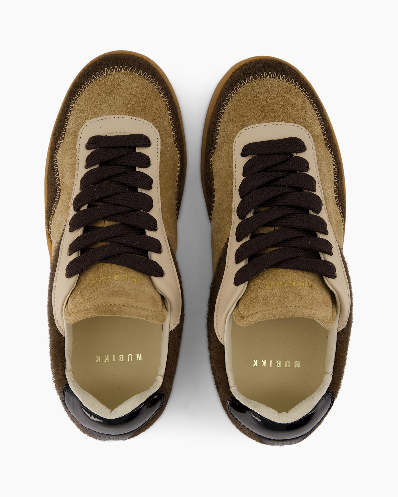 sneakers, veterschoenen, bruin, suede, casual