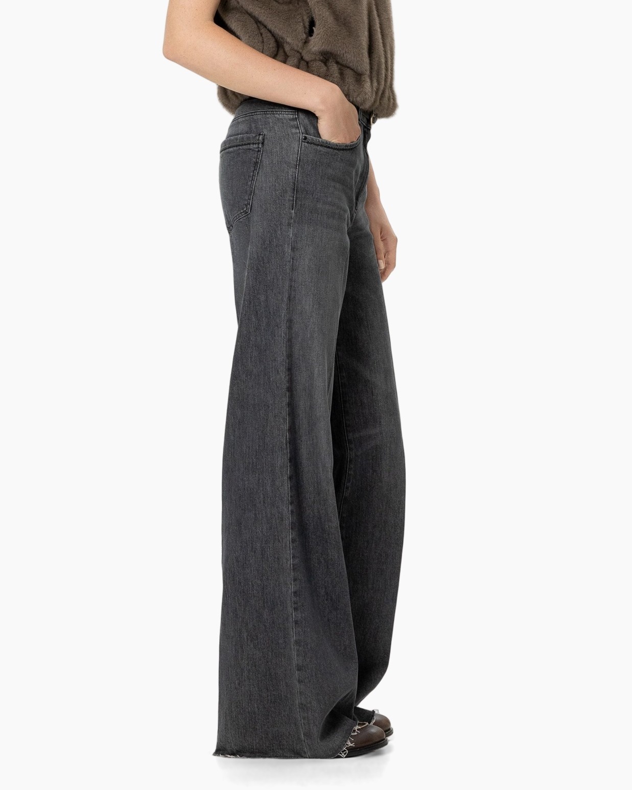 broek, spijkerbroek, wijdere benen, donkerwash, denim