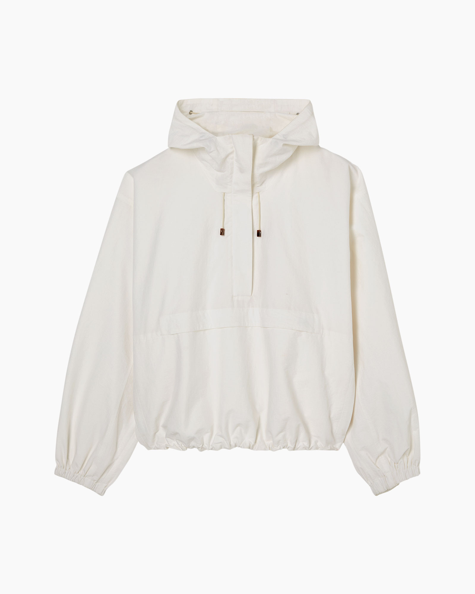 hooded, pullover, windbreaker, crewe, wit