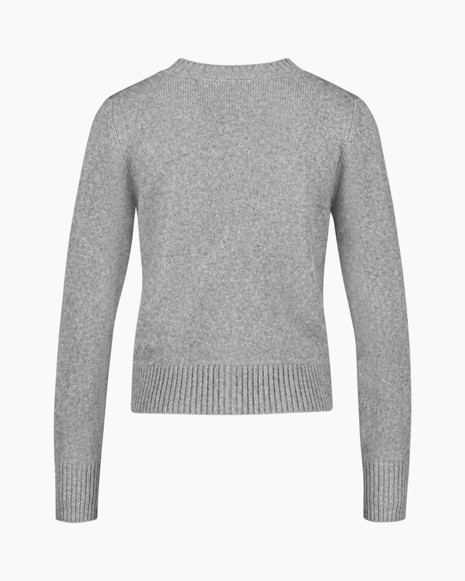 cardigan, breipull, grijs, knopen, geribde zoom