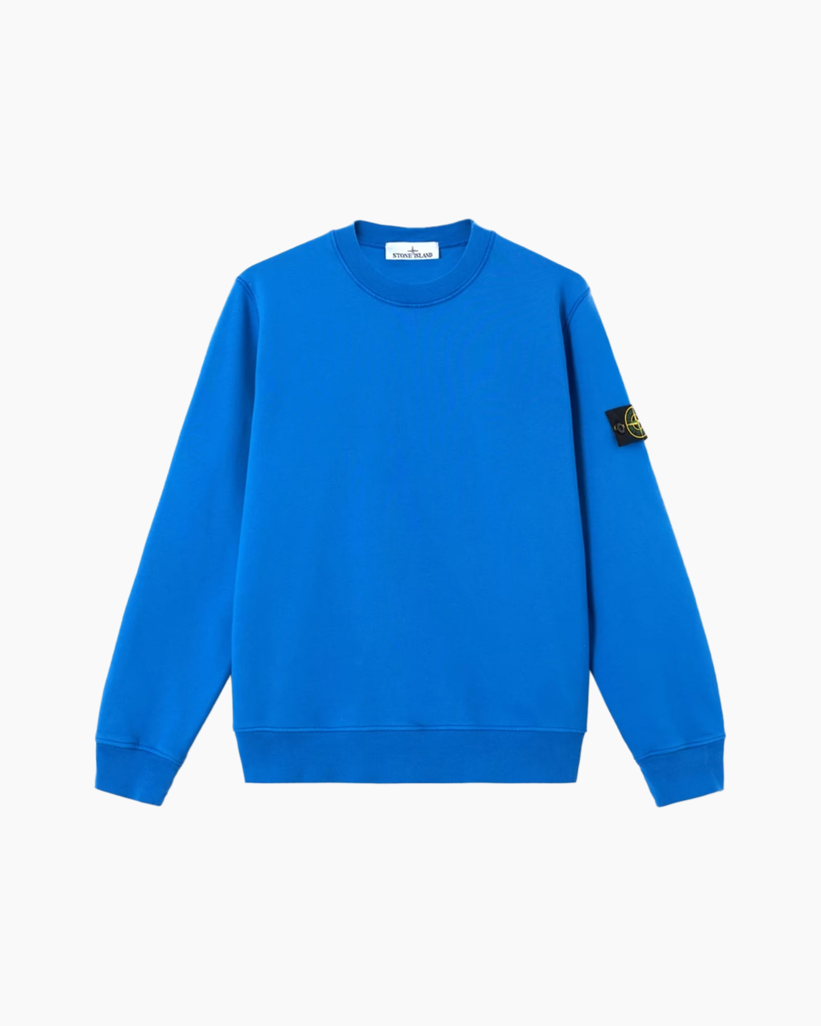 sweatshirt, blue, long sleeve, crew neck, patch logo