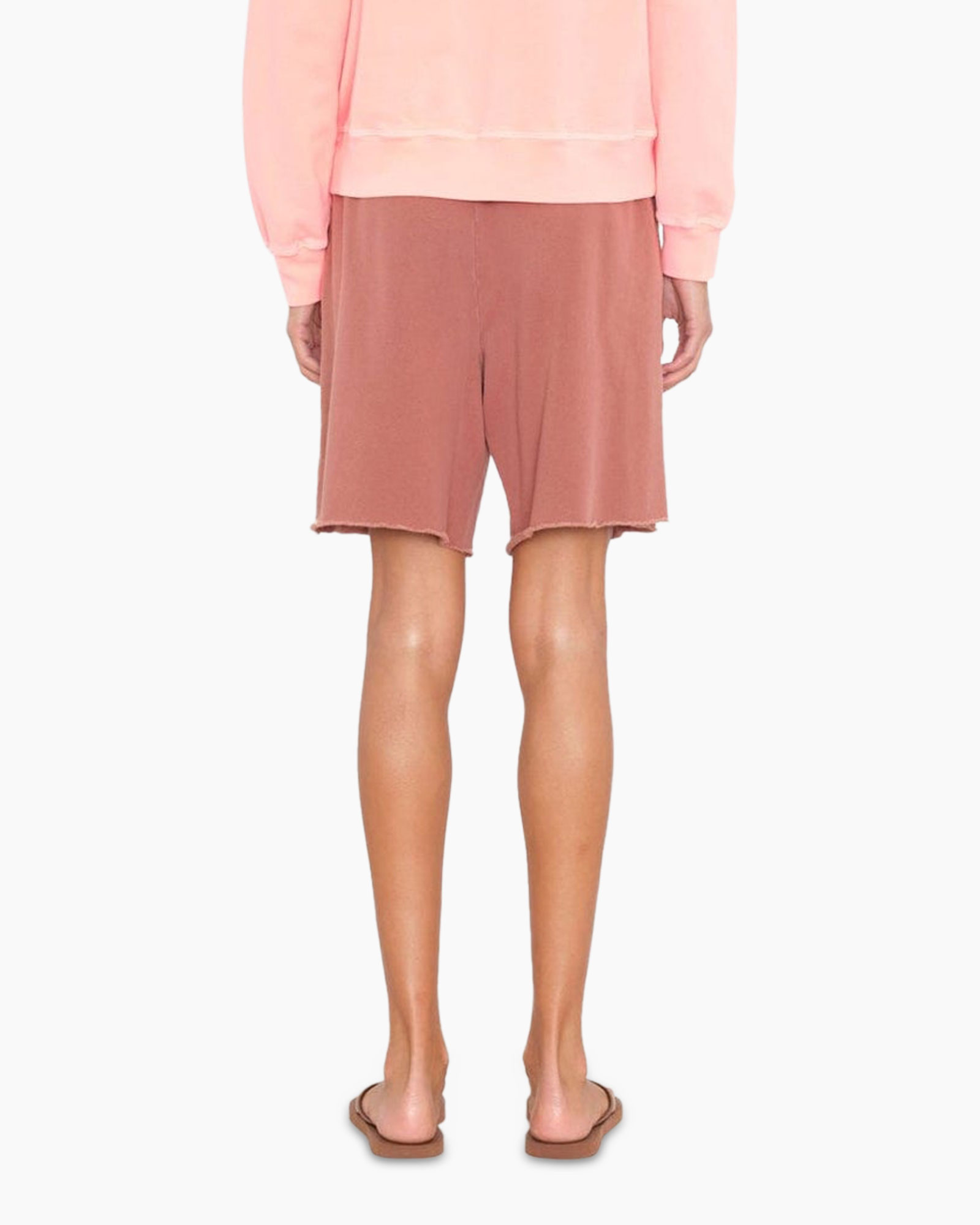 shorts, touwkoord, elastische- taille, katoen, rotskleur