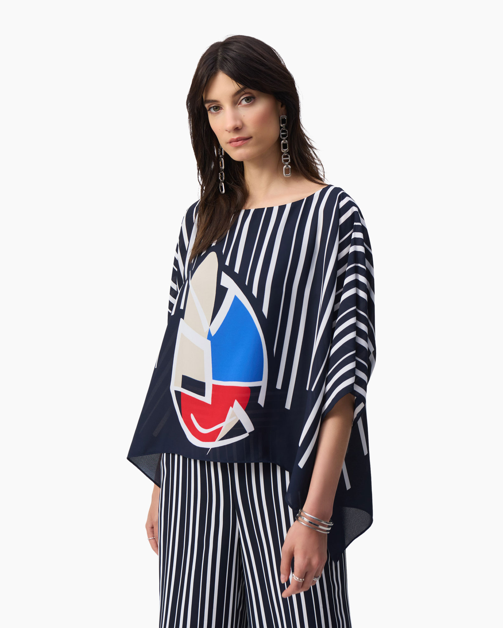 Top Print Donker Blauw