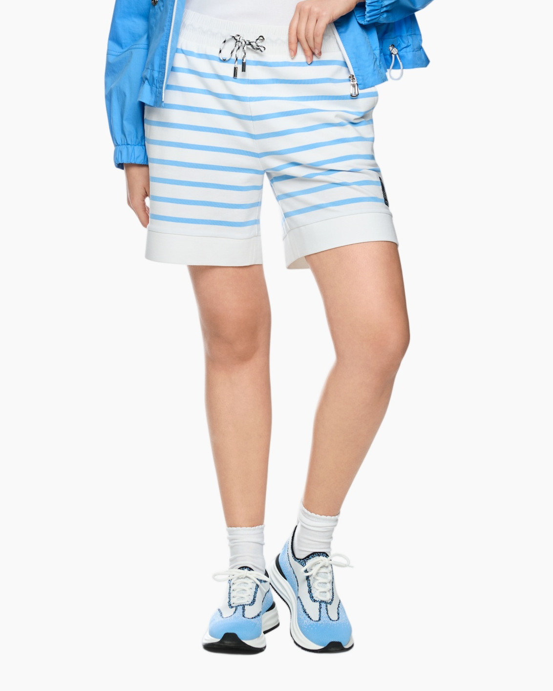 shorts, striped, drawstring, blauw, sneakers