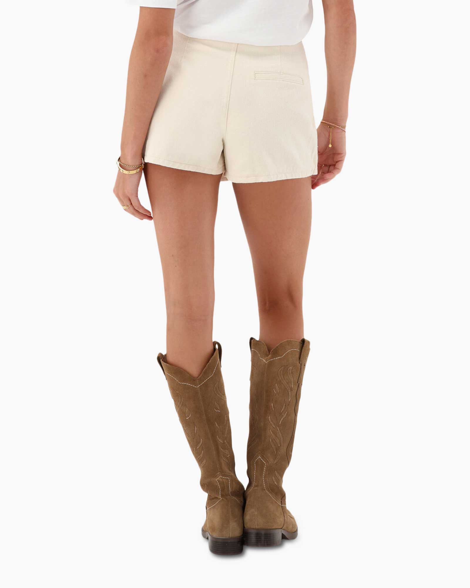 Short Denim Skort With Bow Wit