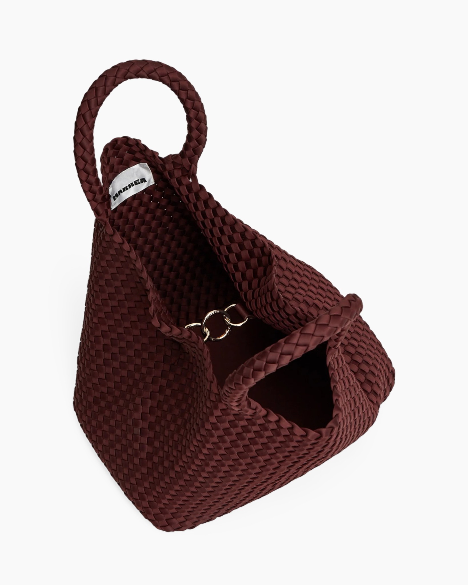 tas, handtas, geweven, mandenvlecht, bordeaux