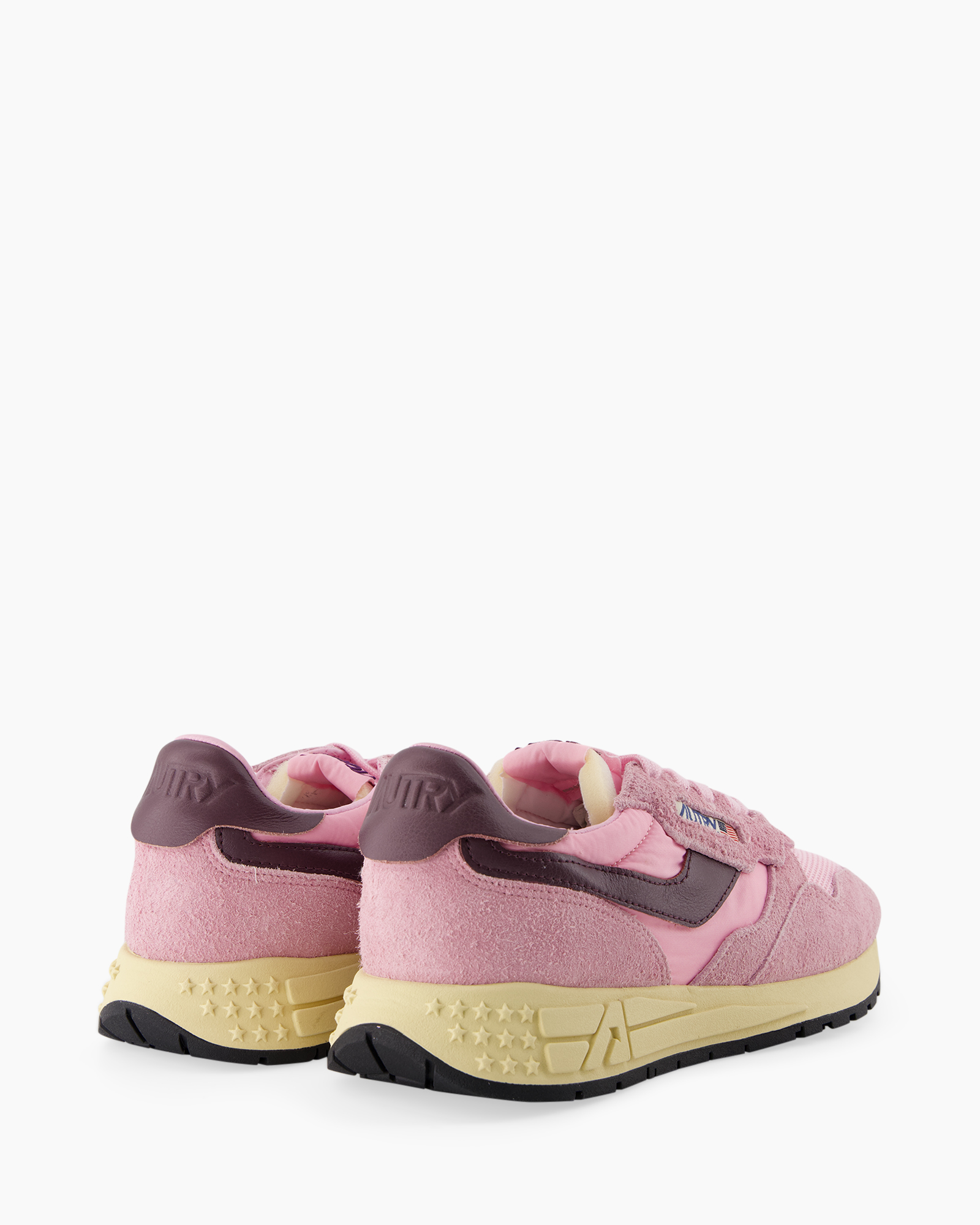 roze, sneakers, suede, runner, laag-sneaker