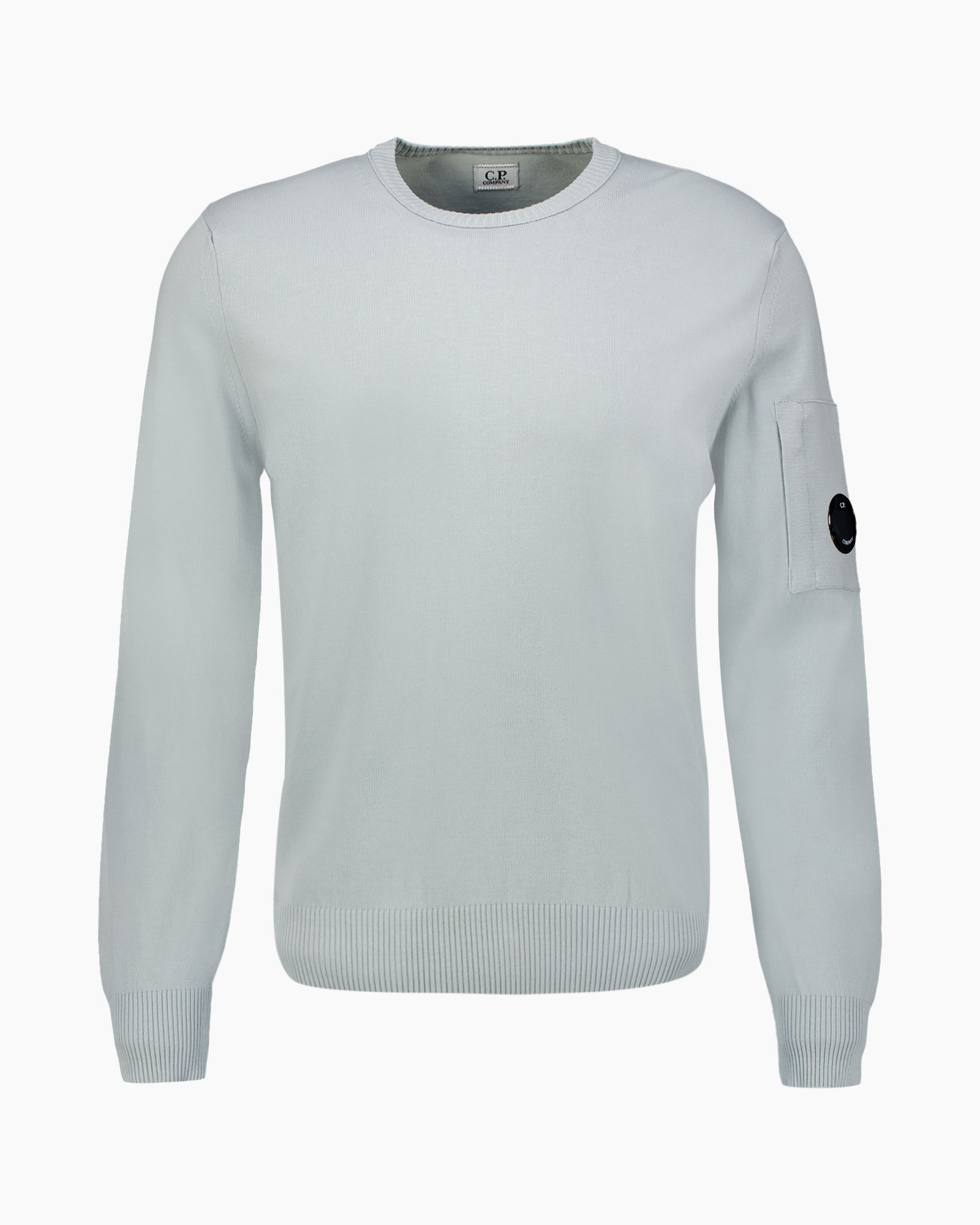 Pullover Cotton Crepe Crewneck Goggle Licht Grijs