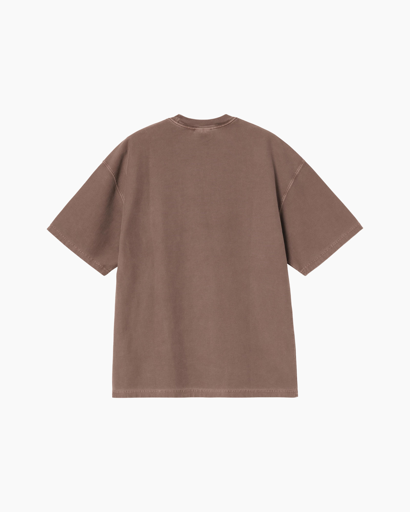 t-shirt, korte mouwen, zak, effen, bruin