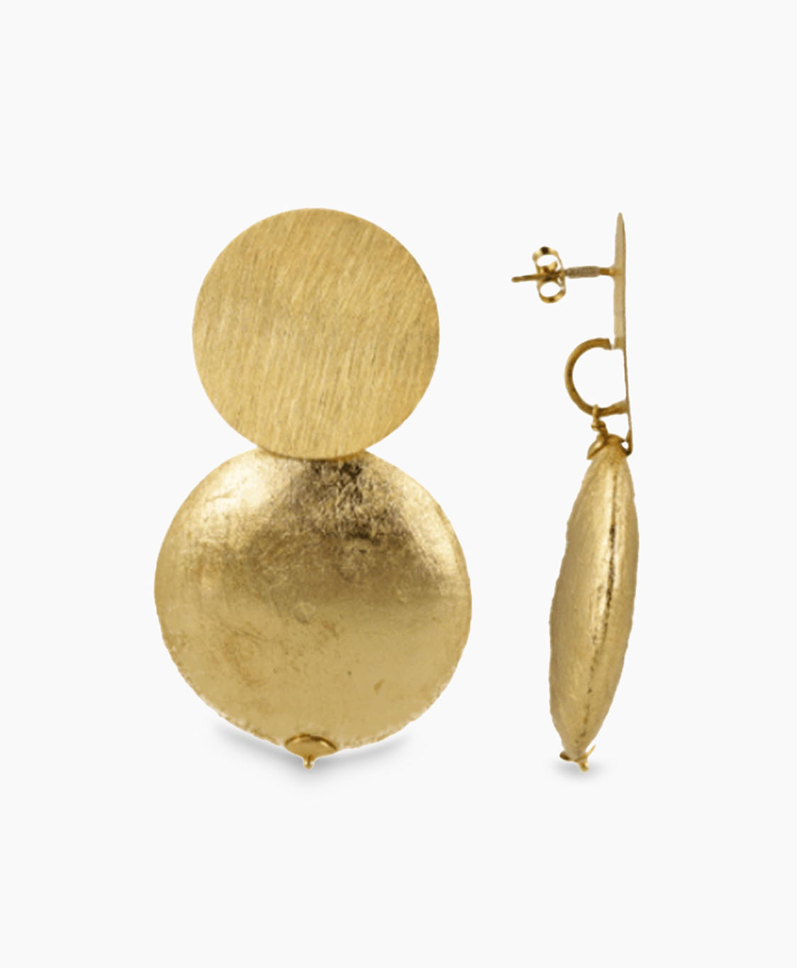 Oorbellen Cw Earring Round Disc Xl   Goud