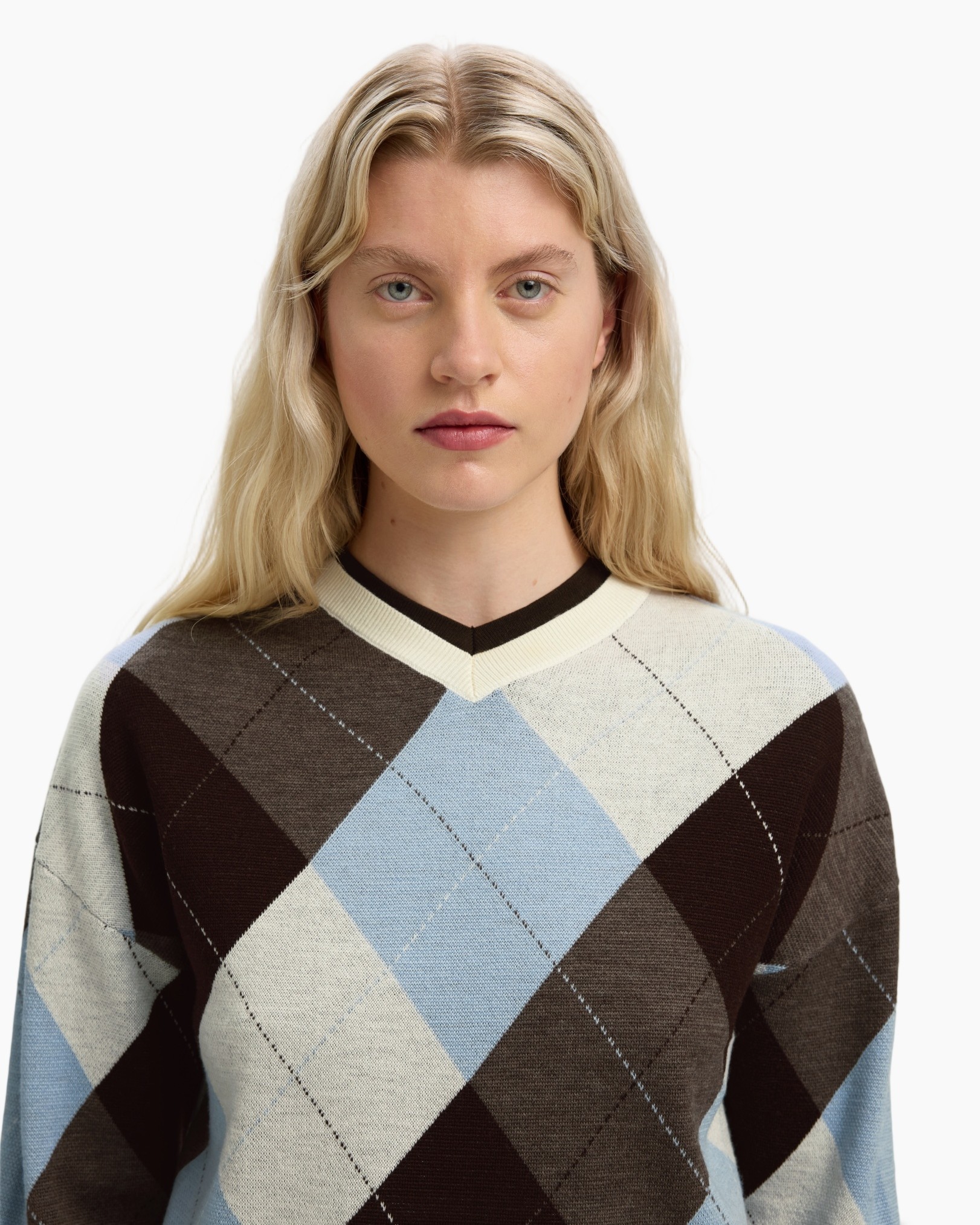argyle, trui, pull-over, breipatroon, patroon