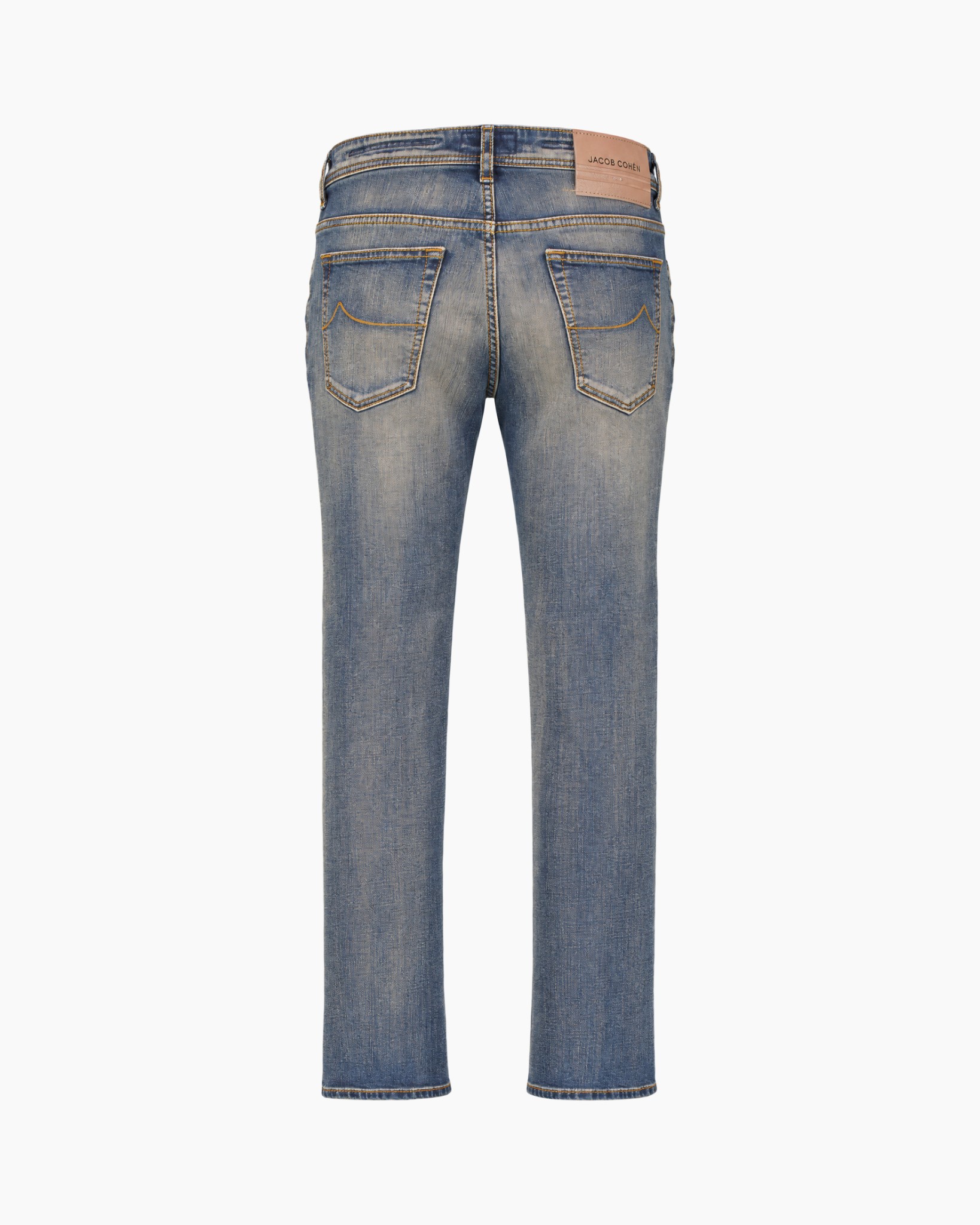 spijkerbroek, denim, vervroten details, middellange wassing, rechte pijp