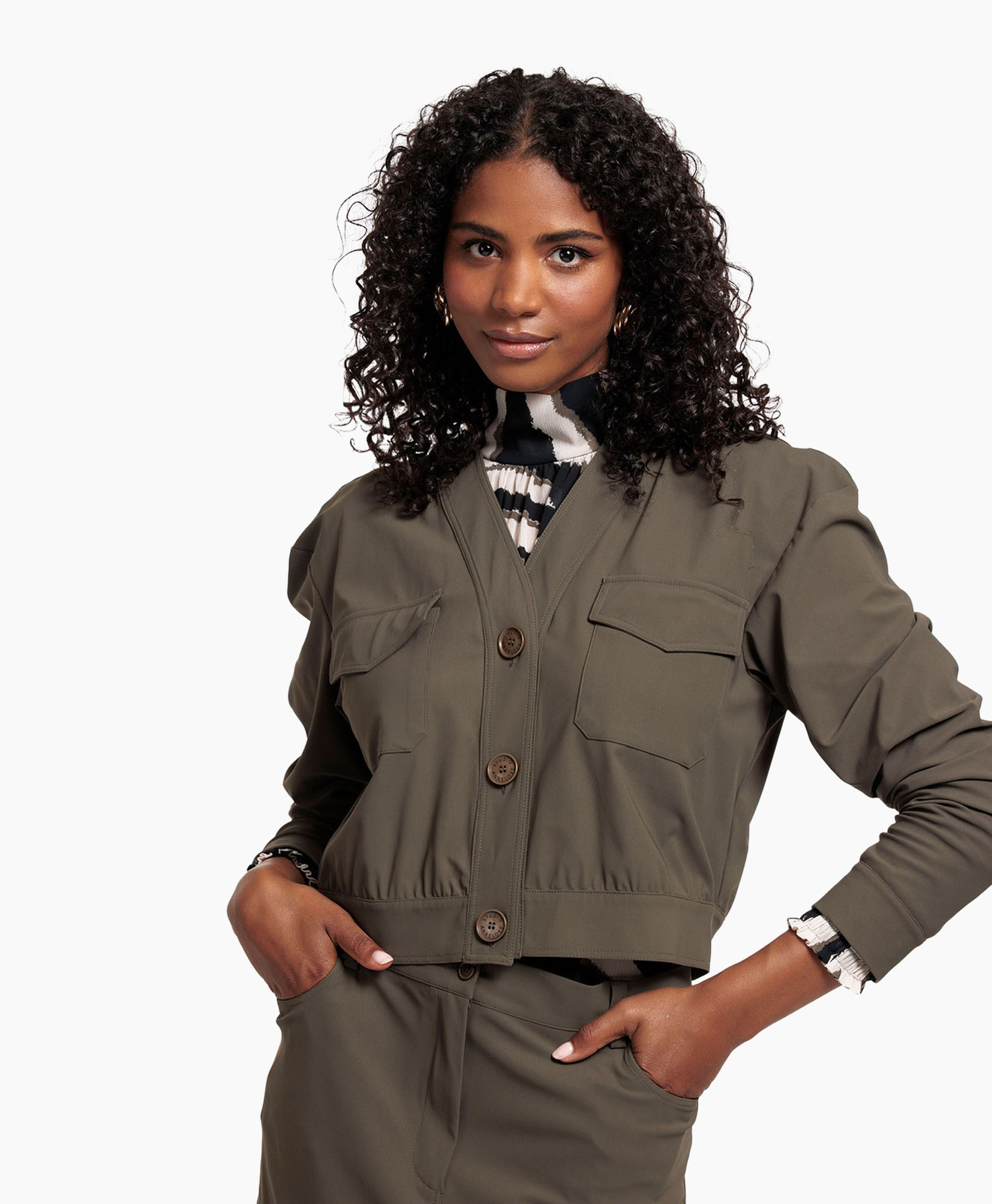 Jack Becky Cargo Jacket Groen