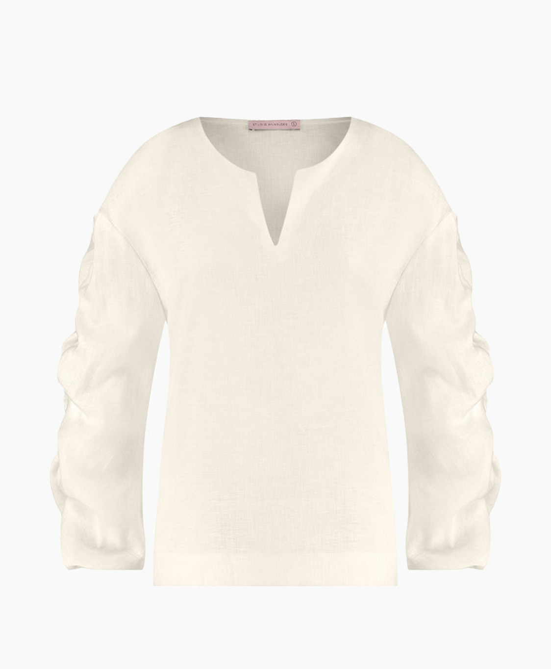 Studio Anneloes Blouse Bodine Linen 3/4 Blouse Ecru