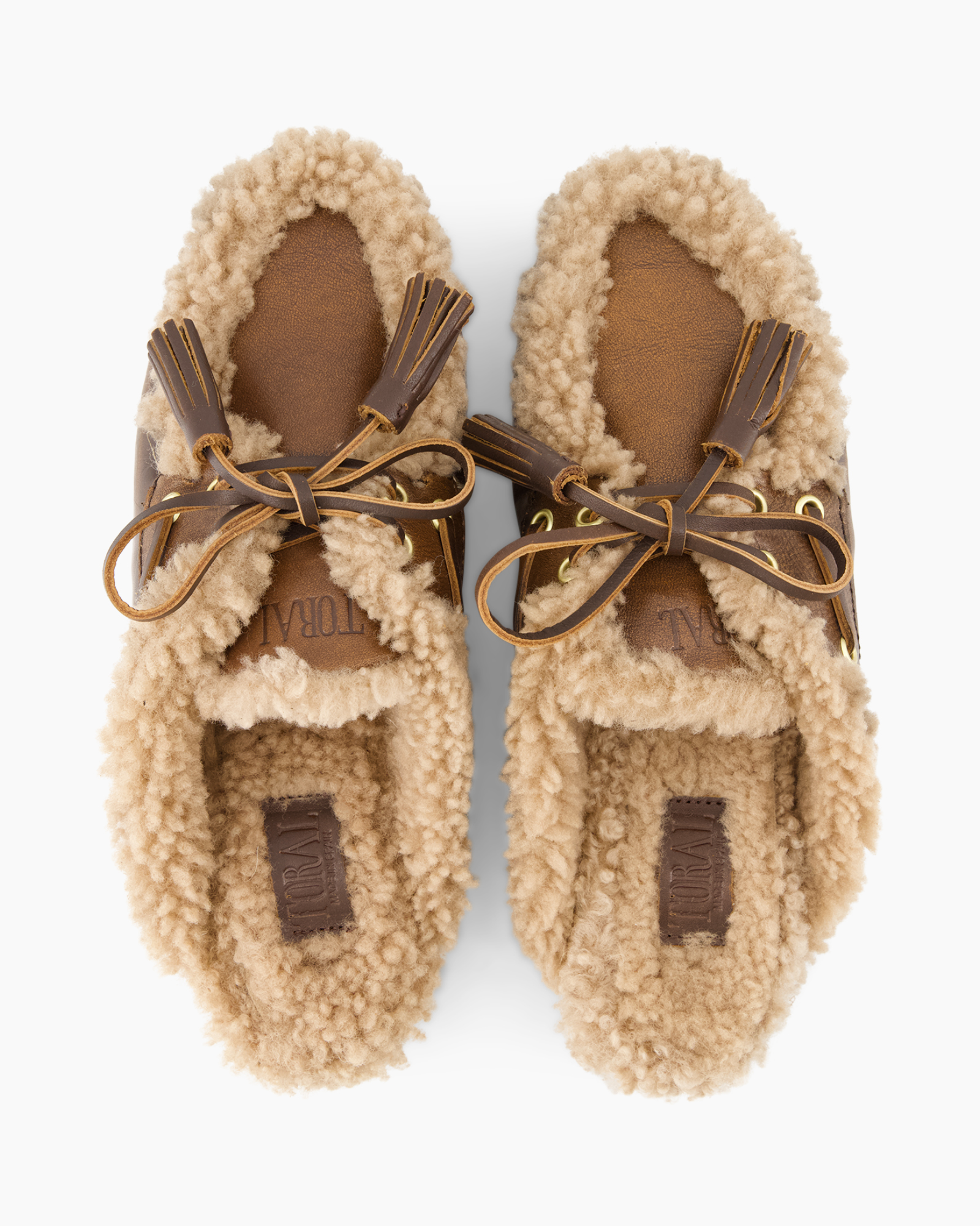 pantoffels, mocassins, sherpa-binnenvoering, vachtvoering, tassels
