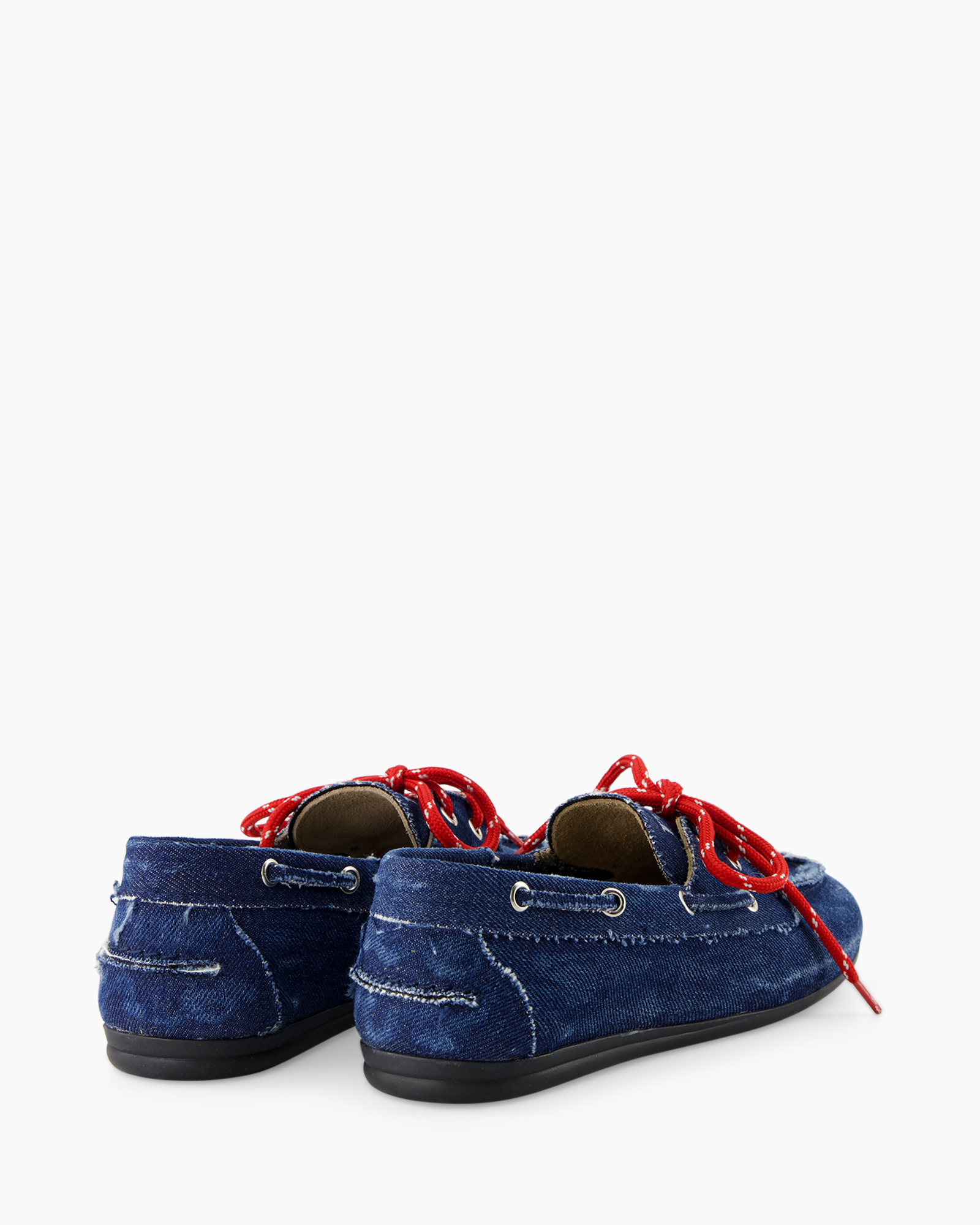 slipper?, denim, blauw, rode veters, casual schoen