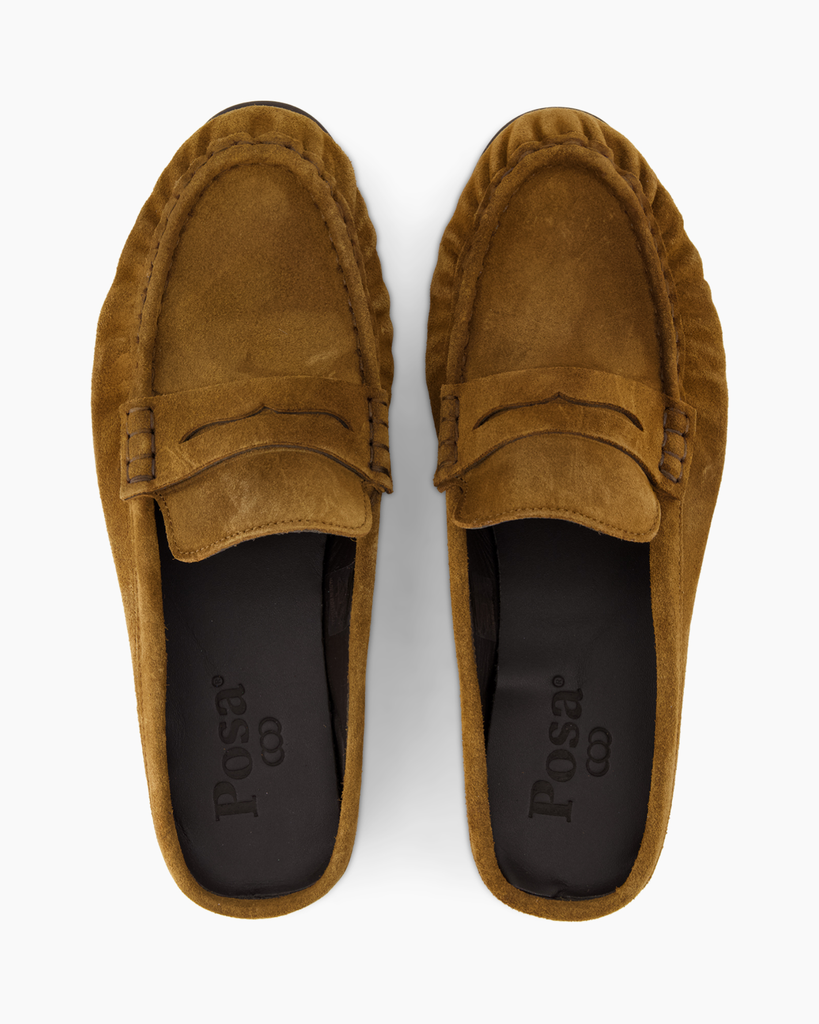 mocassins, slip-on, suede, bruin, loper