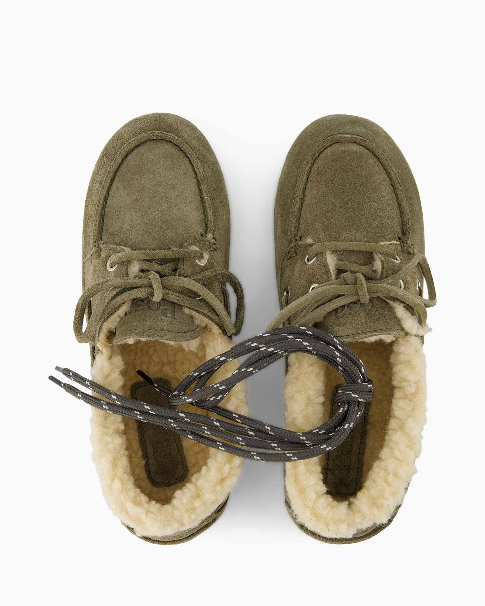 laarzen, moccassin, shearling, veters, tweezijdige weergave