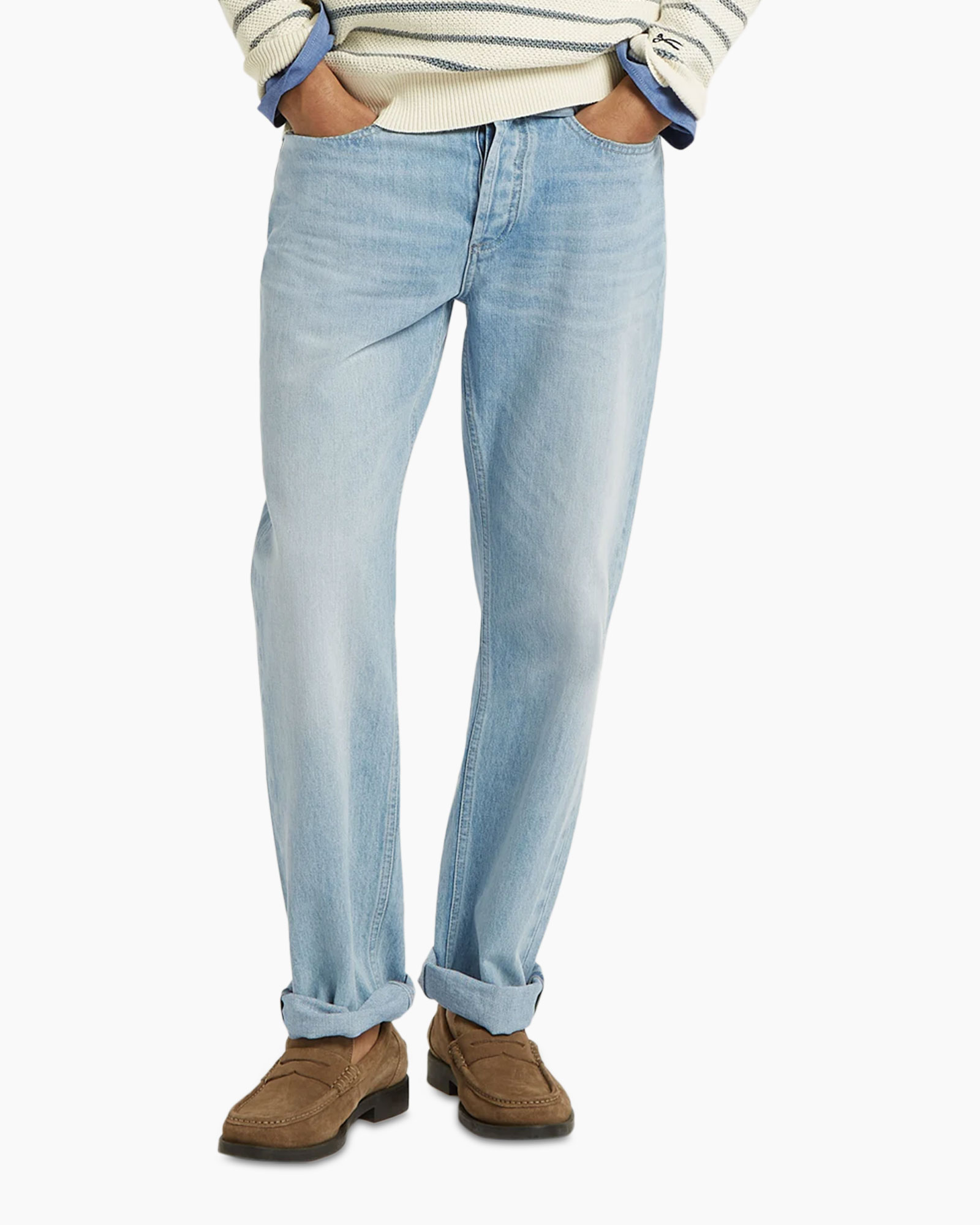 jeans, light-wash, denim, pants, rolled-cuff