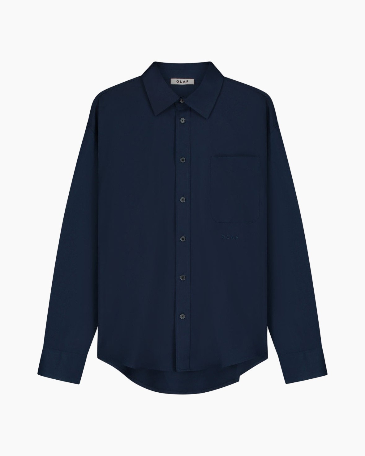 shirt, knopsluiting, marineblauw, zak, lange mouw