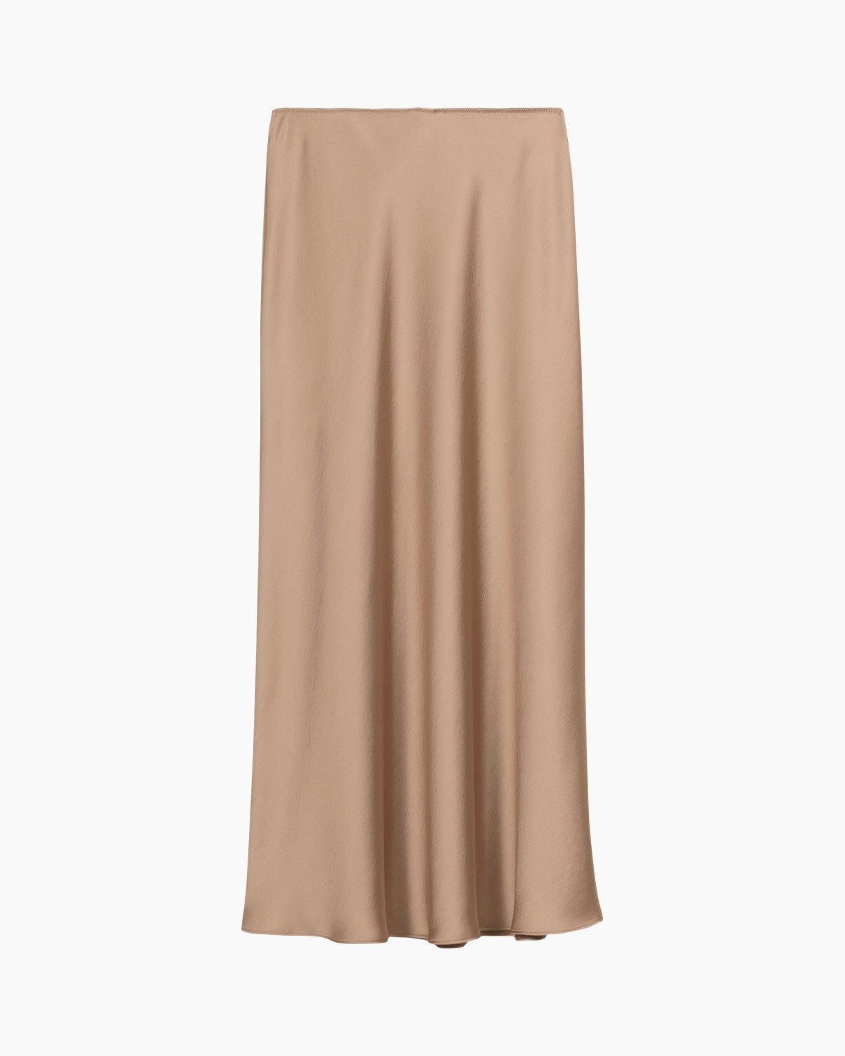 rok, maxi, beige, satijn, vloeiend