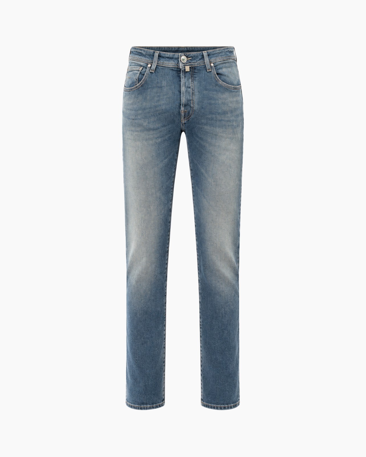 spijkerbroek, denim, blauw, rechte pasvorm, versleten