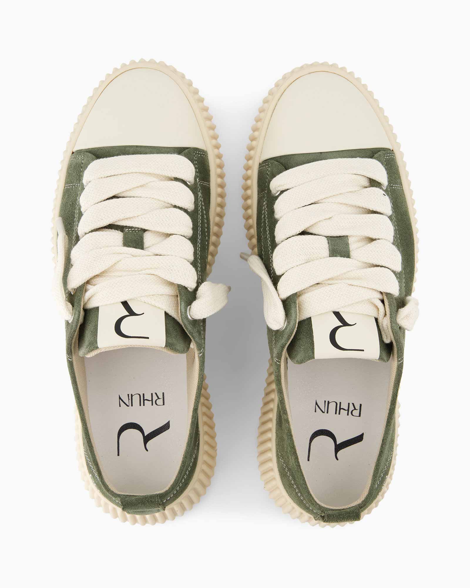 sneakers, groen, canvas, veters, zool
