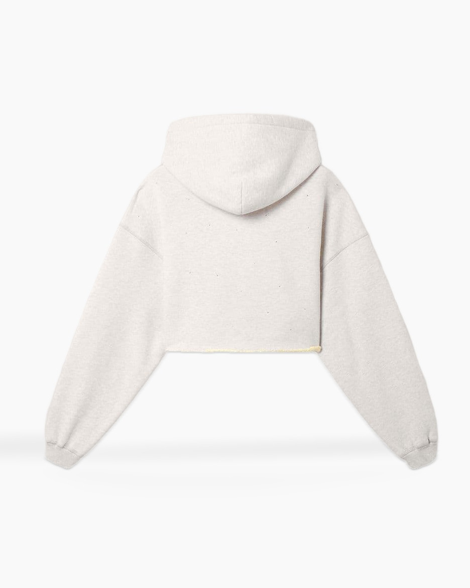 hoodie, gekort, hooded, lange mouwen, neutraal