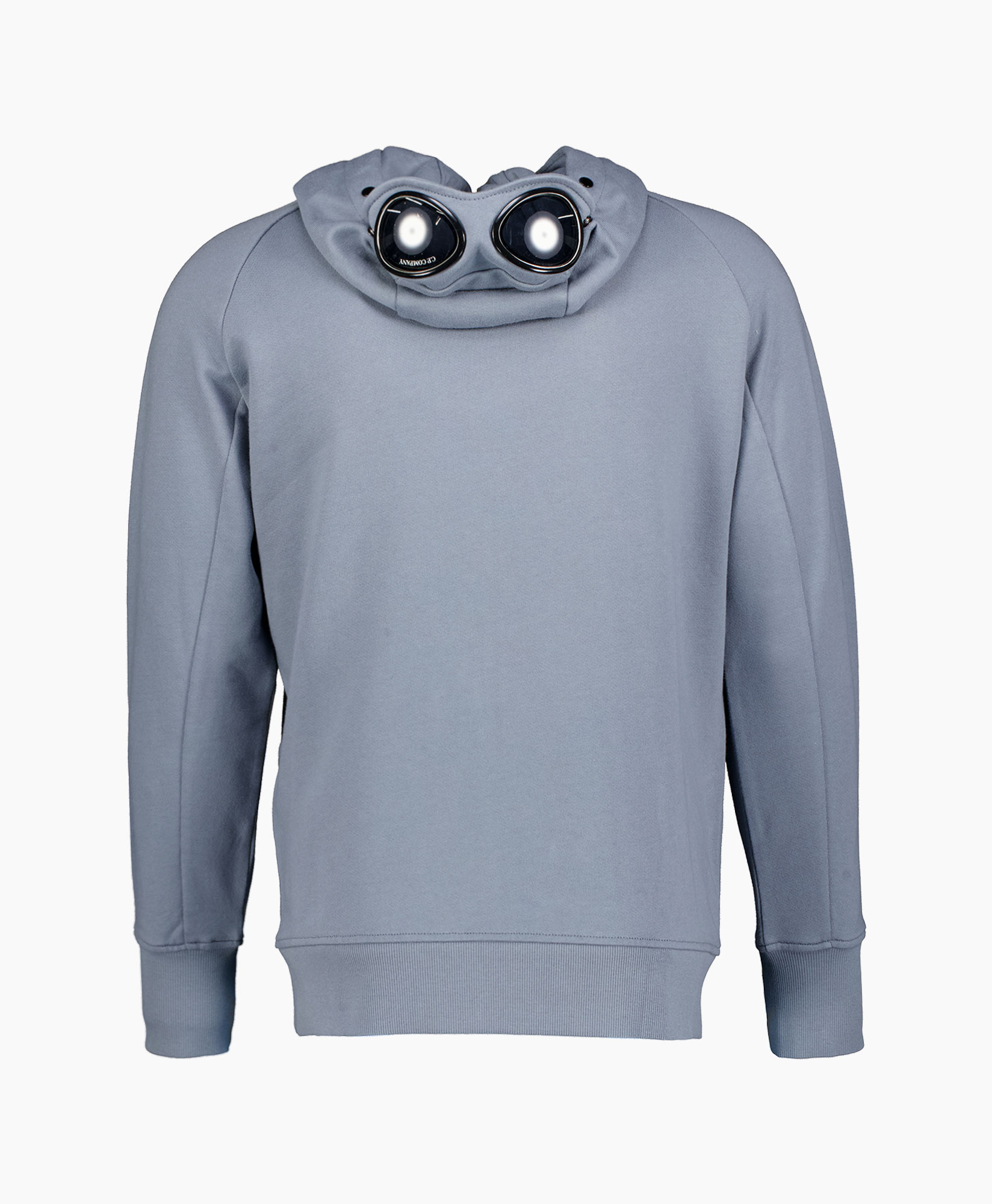 Hoodie Diagnanal Fleece Sweat Vest Rits Goggle Grijs
