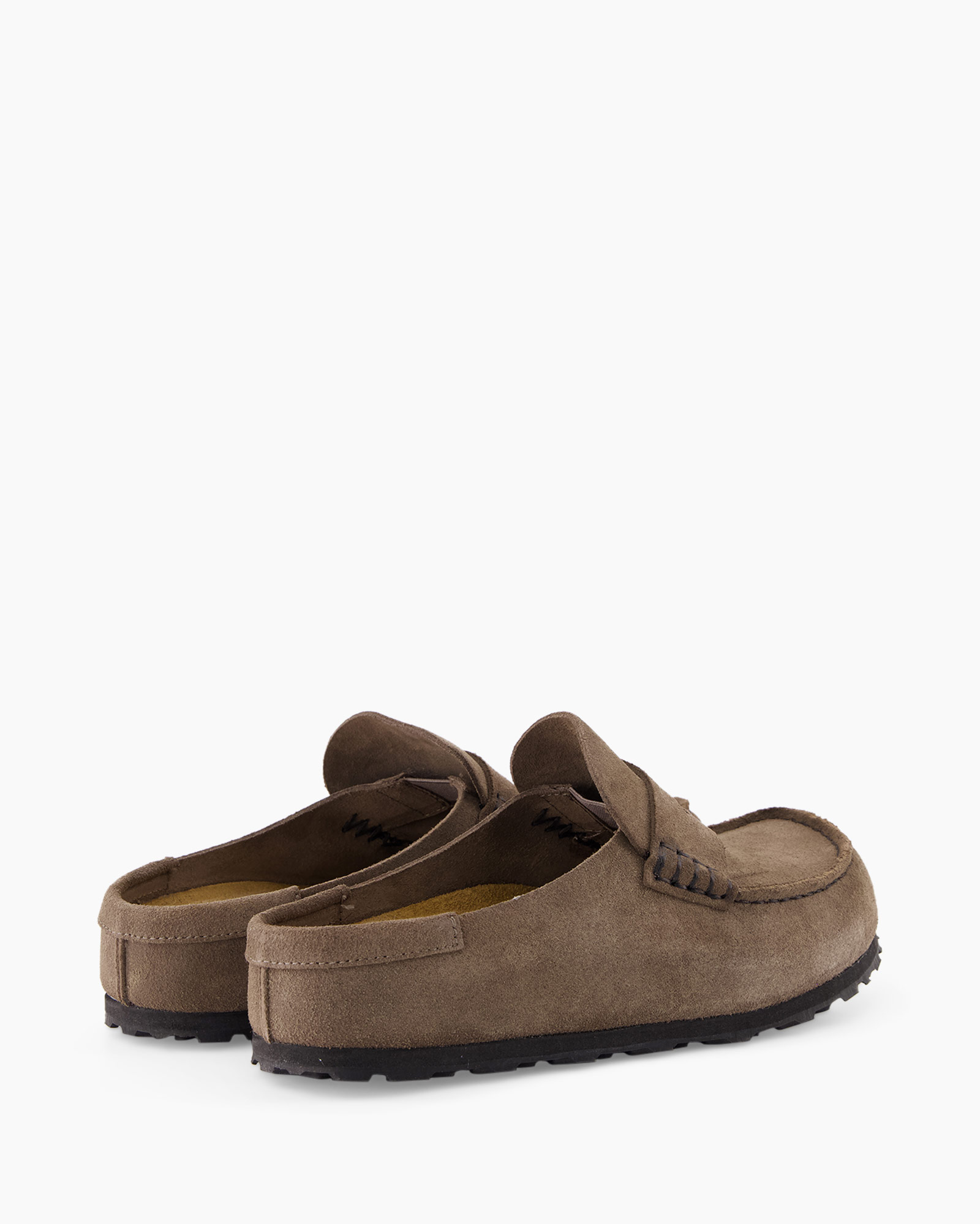Sandaal Zonder Hak Naples Wrapped Suede Leather Grijs