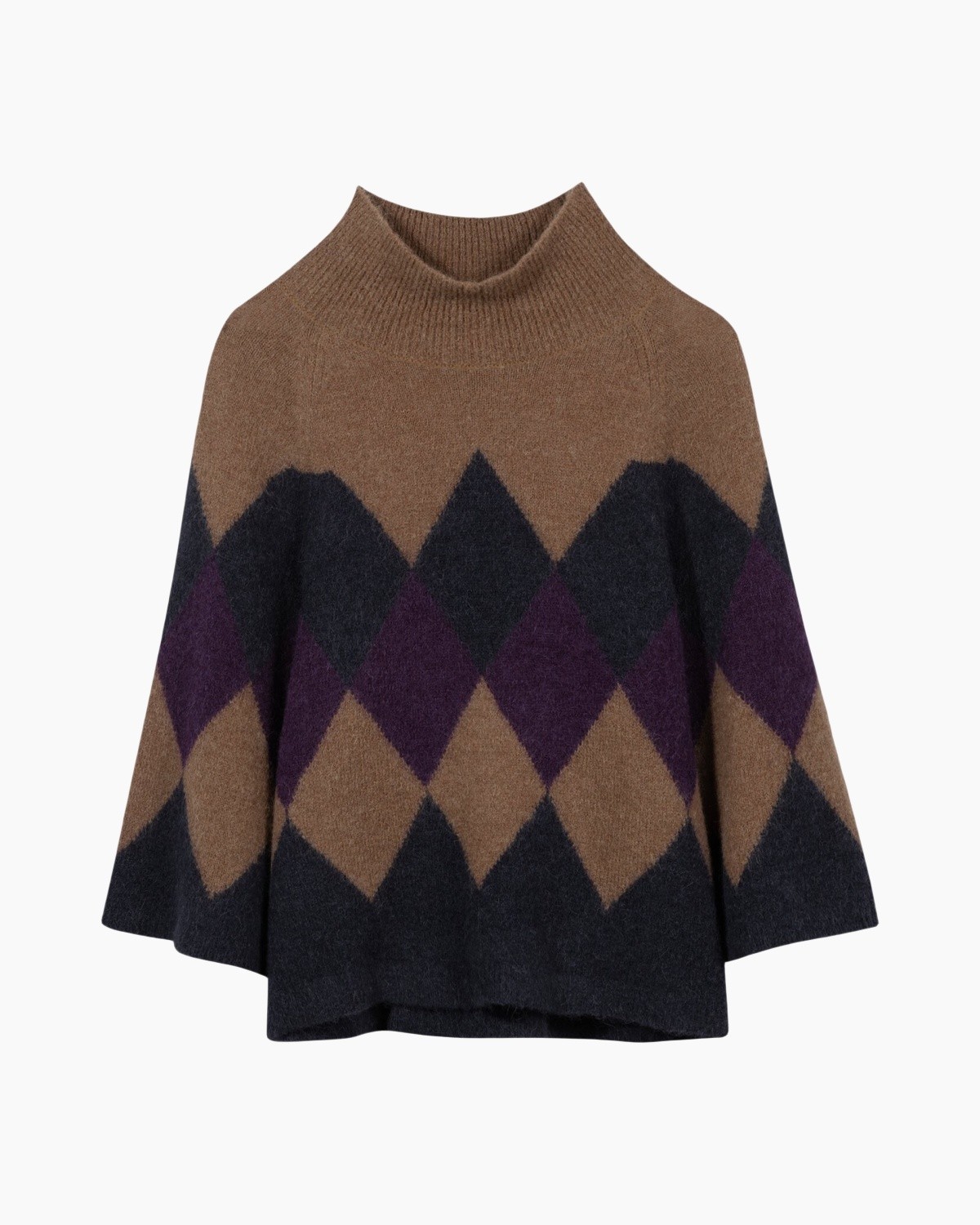 trui met rolkraag, argyle patroon, brei pullover, kleurblok, overhemd