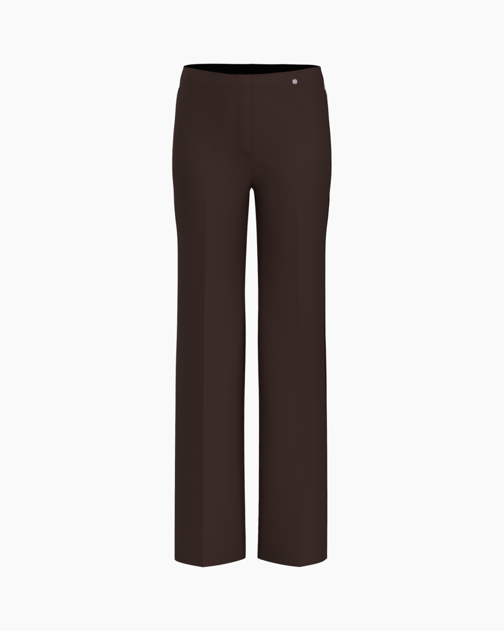 broek, donkerbruin, rechte pijp, effen, wijde pijp