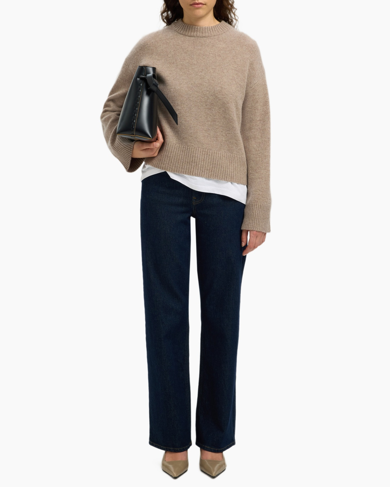 Trui Cille Cashmere Blend Ls Knit O-n Beige