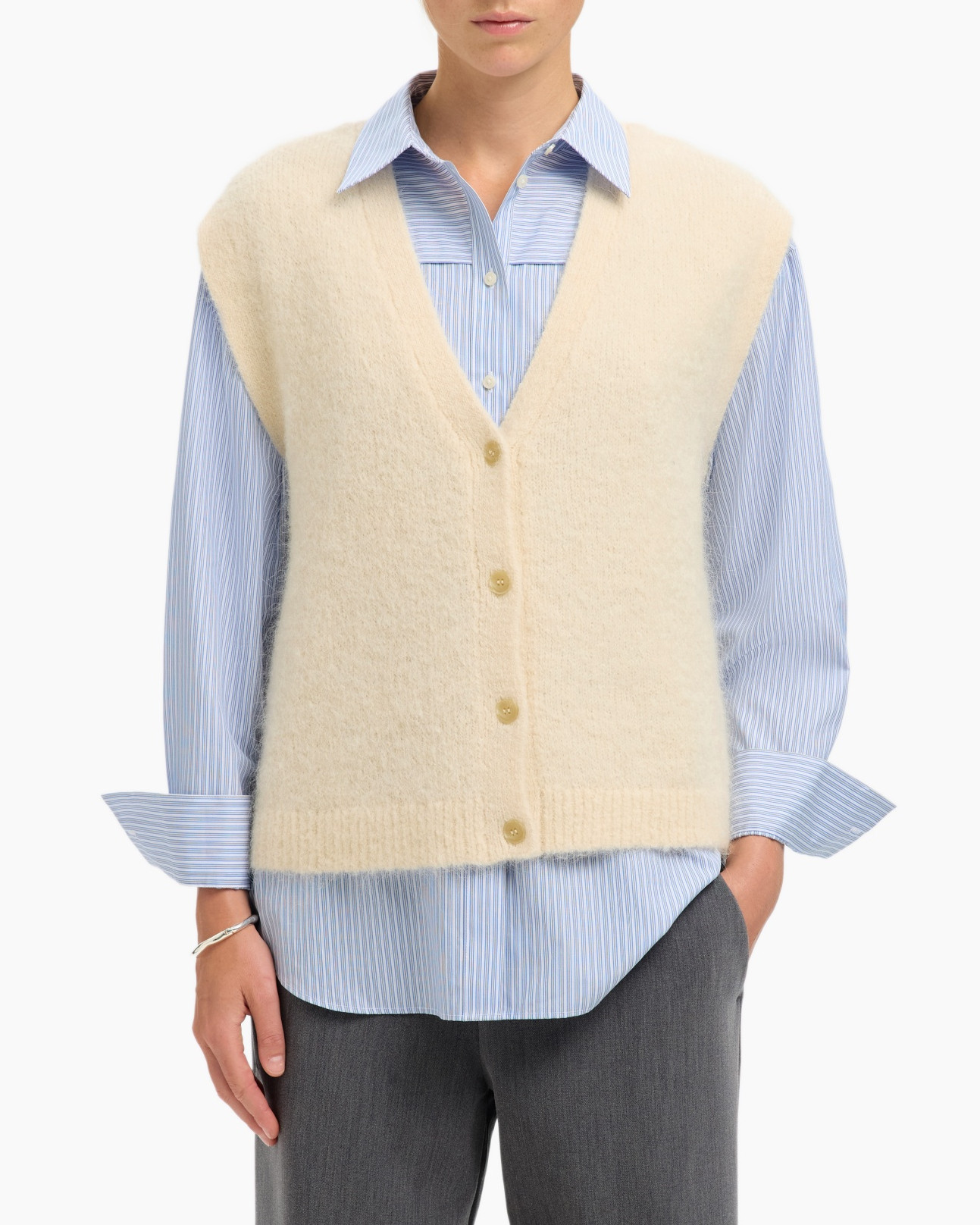 Trui Gabella Knit Vest Off White