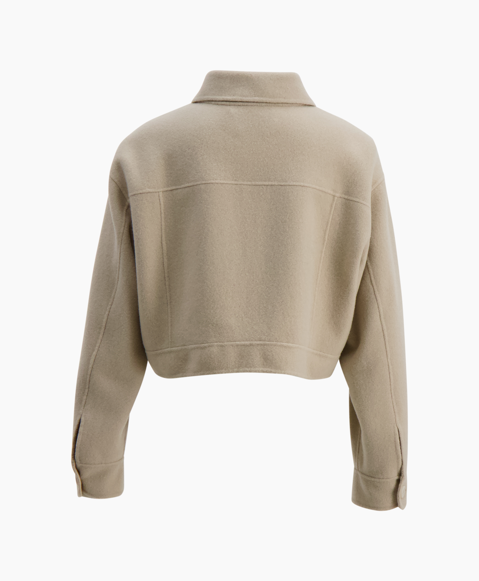 crop jacket, beige, pocket jacket, buttoned, collar
