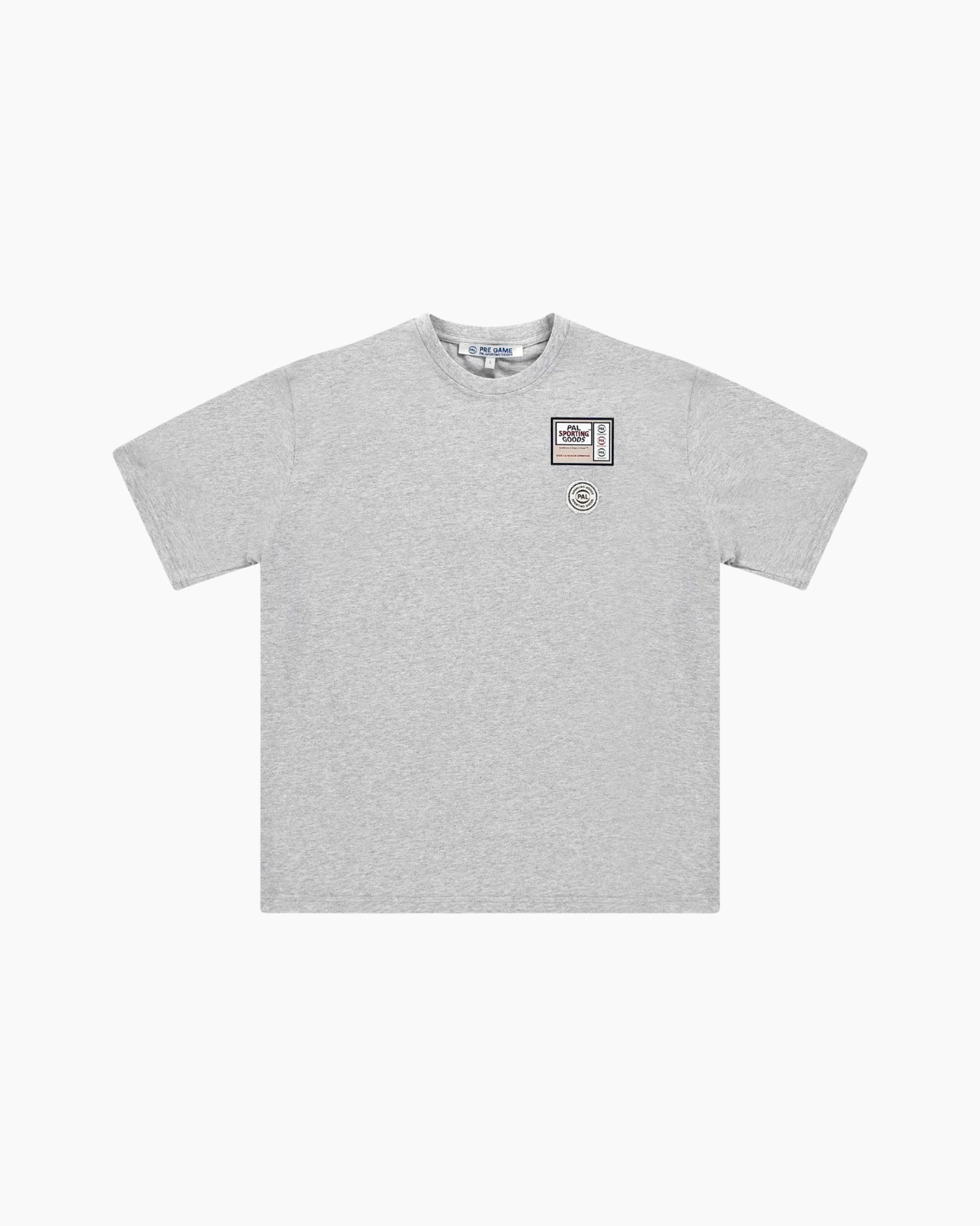 t-shirt, kortemouw, rondhals, grijs, patchlogo