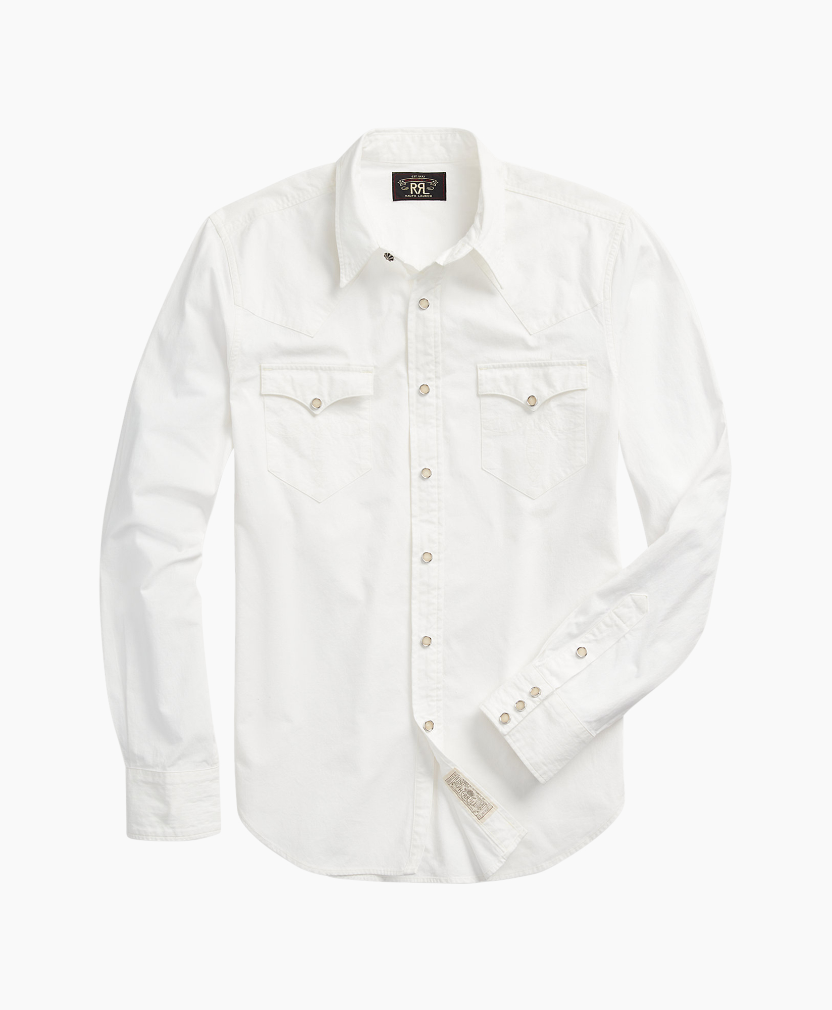 shirt, westerns shirt, wit, parel knopen?, zakken flap