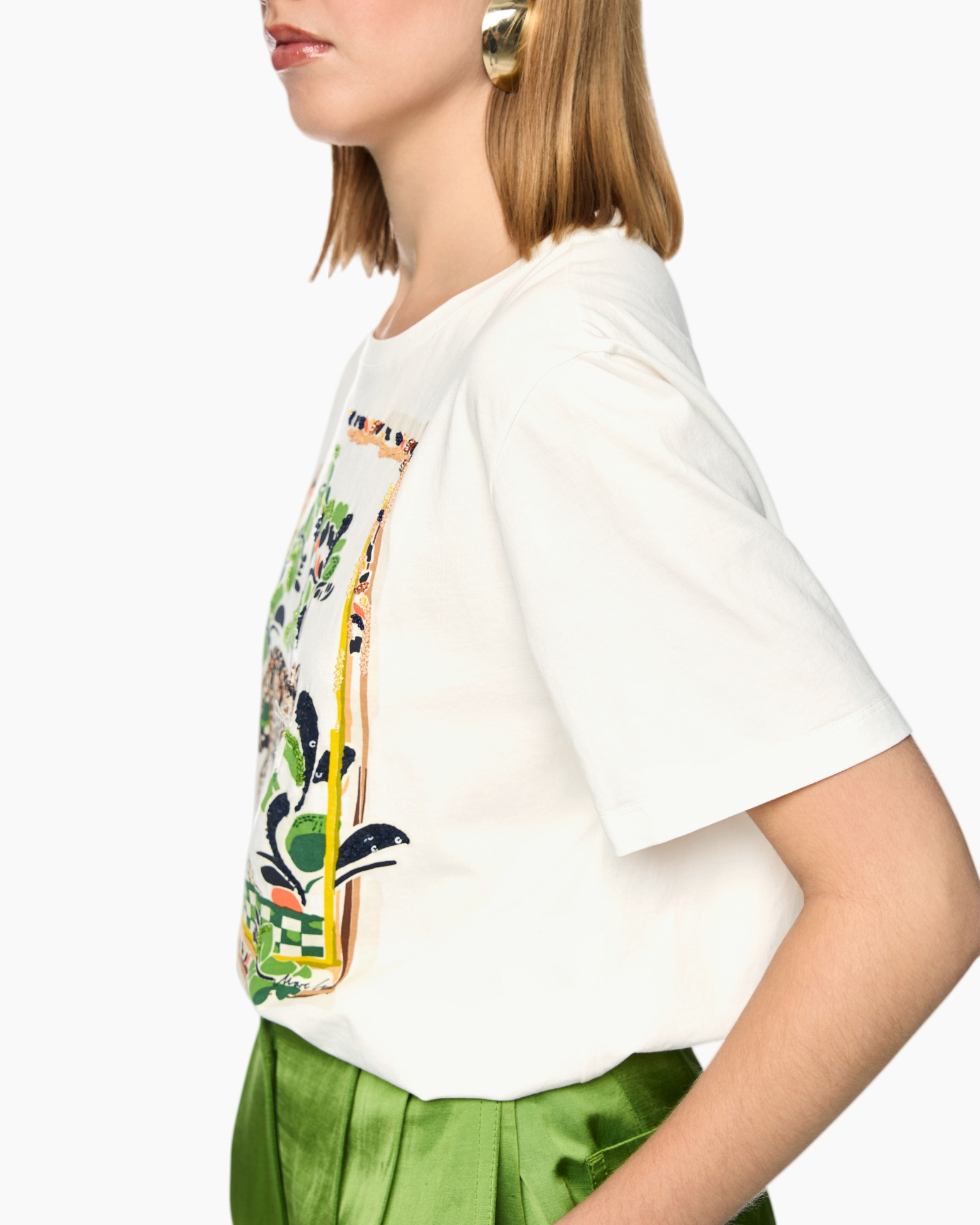 t-shirt, grafisch, korte mouw, wit, print