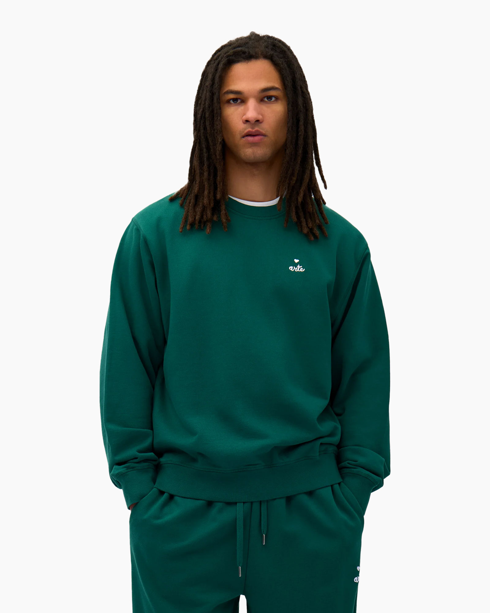 Sweater Small Heart Logo Crewneck Donker Groen