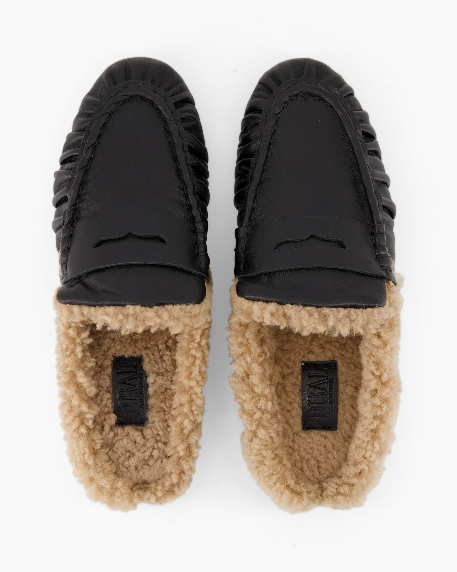 slippers, moccasin, zwart, schapenwol, loafers