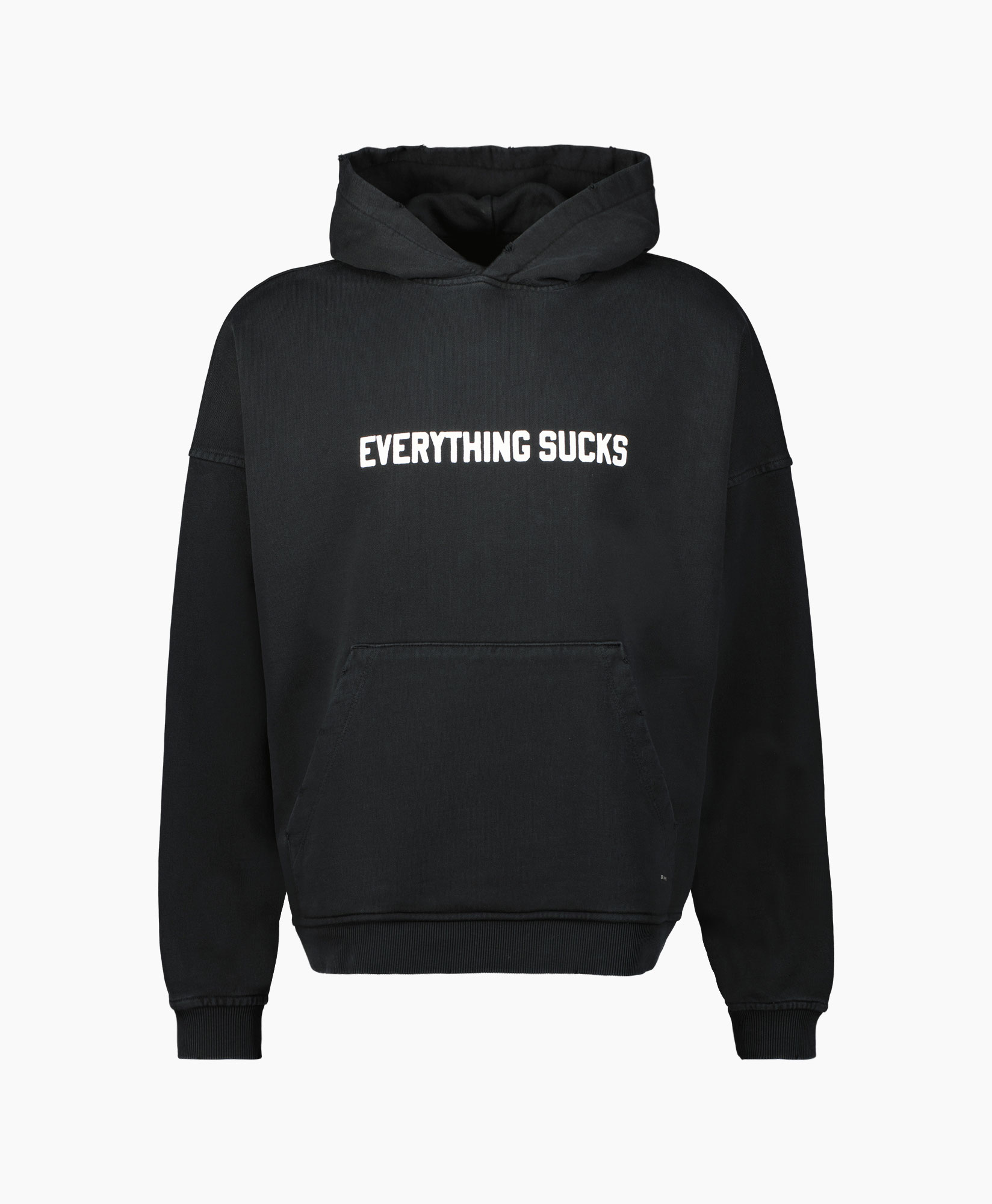 Flaneur Homme Hoodie Everything Sucks Vintage Spra Zwart