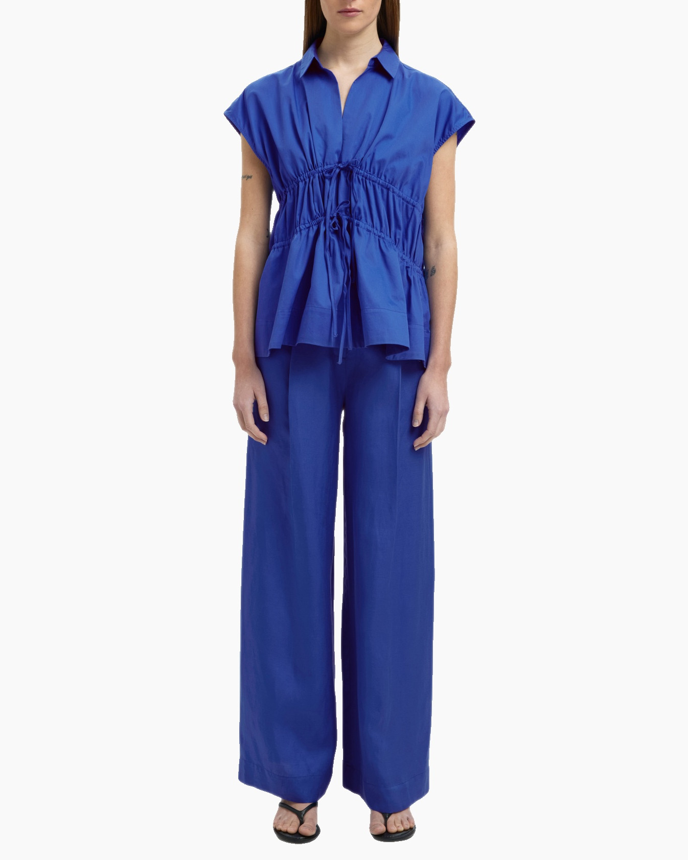 Top Ally Sl Tie Top B Blauw