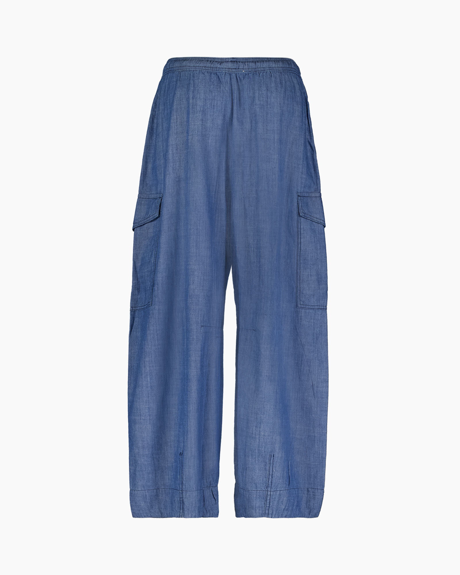 broek, cargo broek, blauw, touwkoord, losse pasvorm