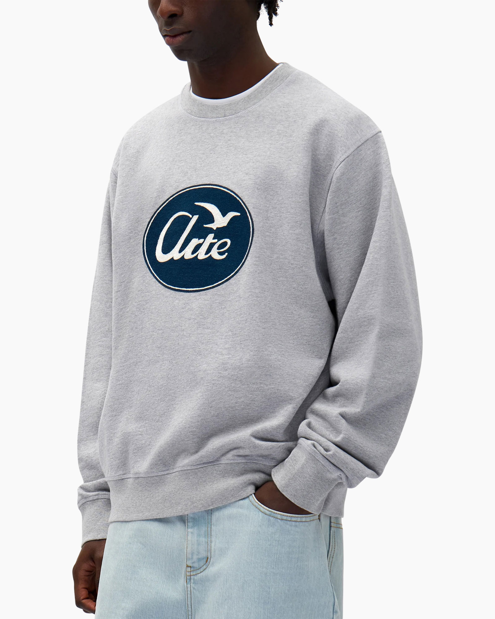 Sweater Circle Bird Logo Crewneck Grijs