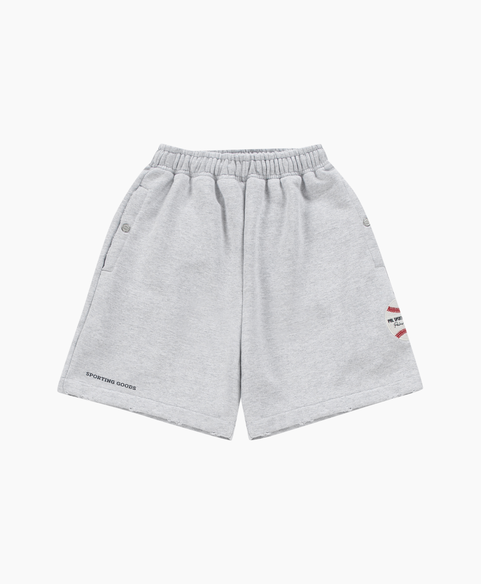 broek shorts, grijze, elas waistband, zakken, sweatstof