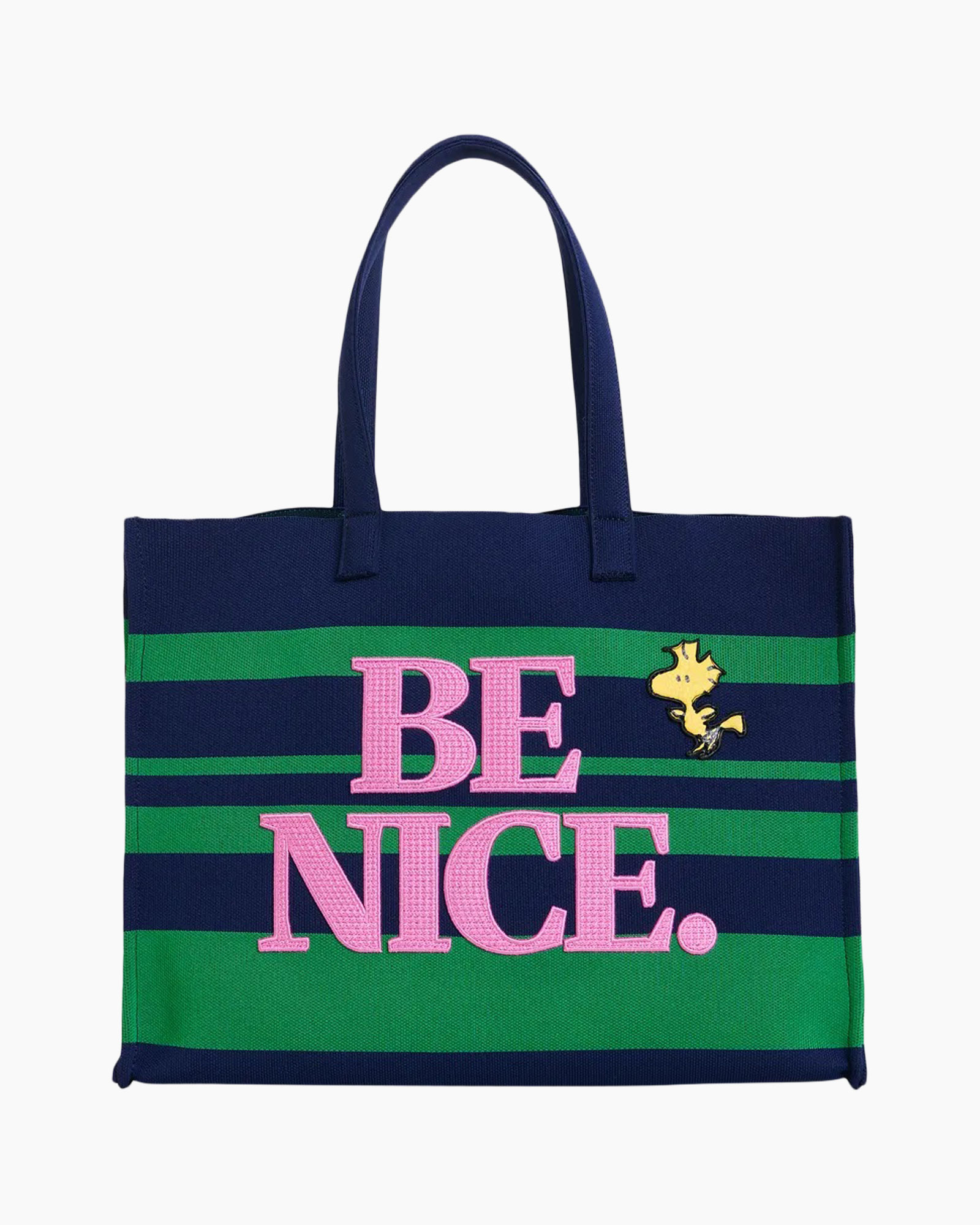 tas, canvas tas, Snoopy, Peanuts, blauw groen gestreept